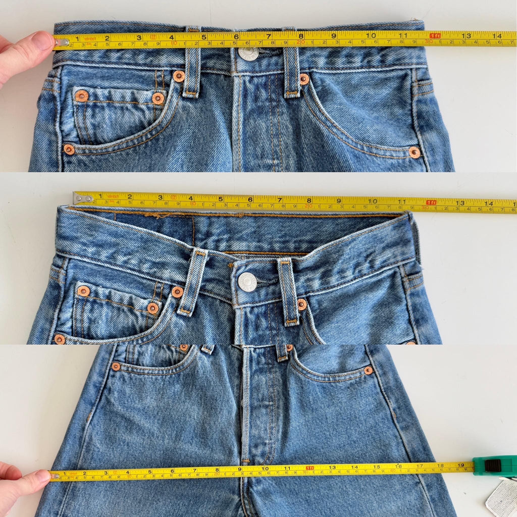 Levis 501 vintage w23 L29 medium blue 501s made 90s straight leg jeans 501 22”/23” waist (febuk)