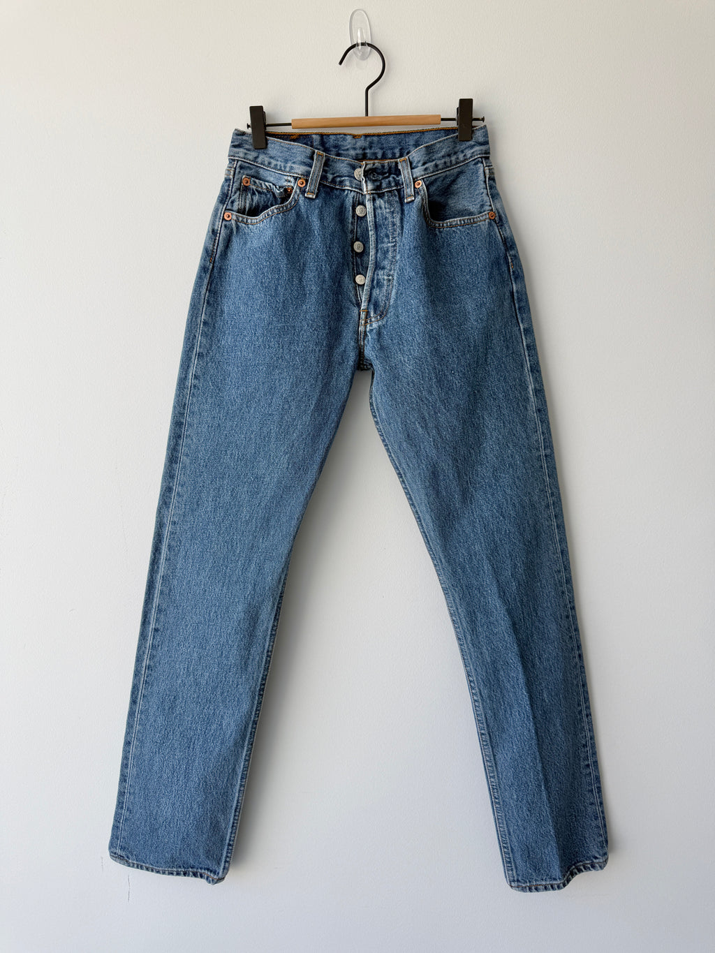 W26 L32 vintage Levis 501 25/26” measured waist dark blue 501s 90s -nl