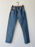 W26 L32 vintage Levis 501 25/26” measured waist dark blue 501s 90s -nl