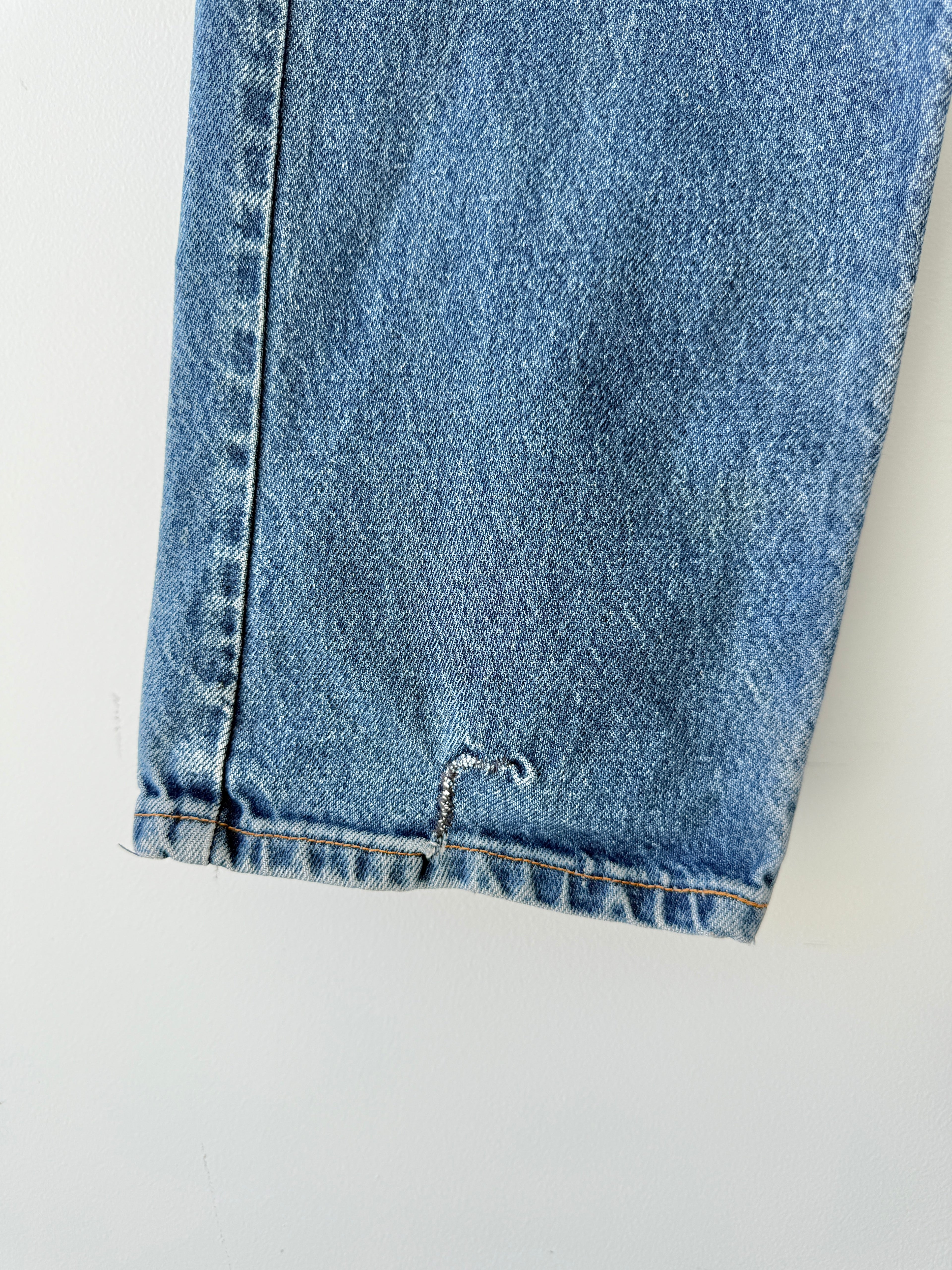 W34 L29 vintage Levis 505 32/34” measured waist dark faded USA 90s 505s