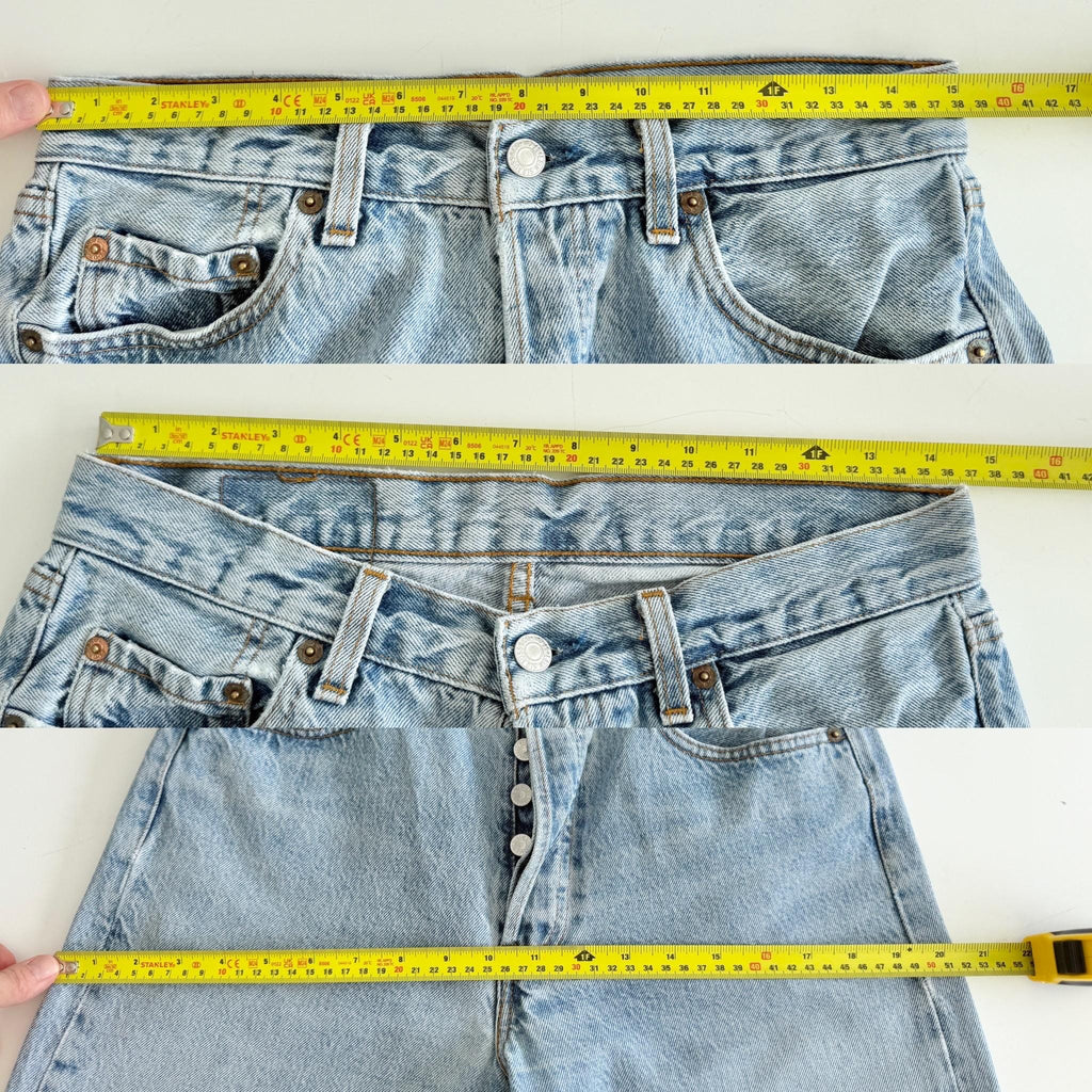 W29 L23 Levis 501 vintage 28-29” measured waist faded light blue 80s-90s made in France