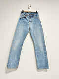 Levis 501 jeans w22 L27 medium blue denim faded blue wash light blue 501 vintage 501s England