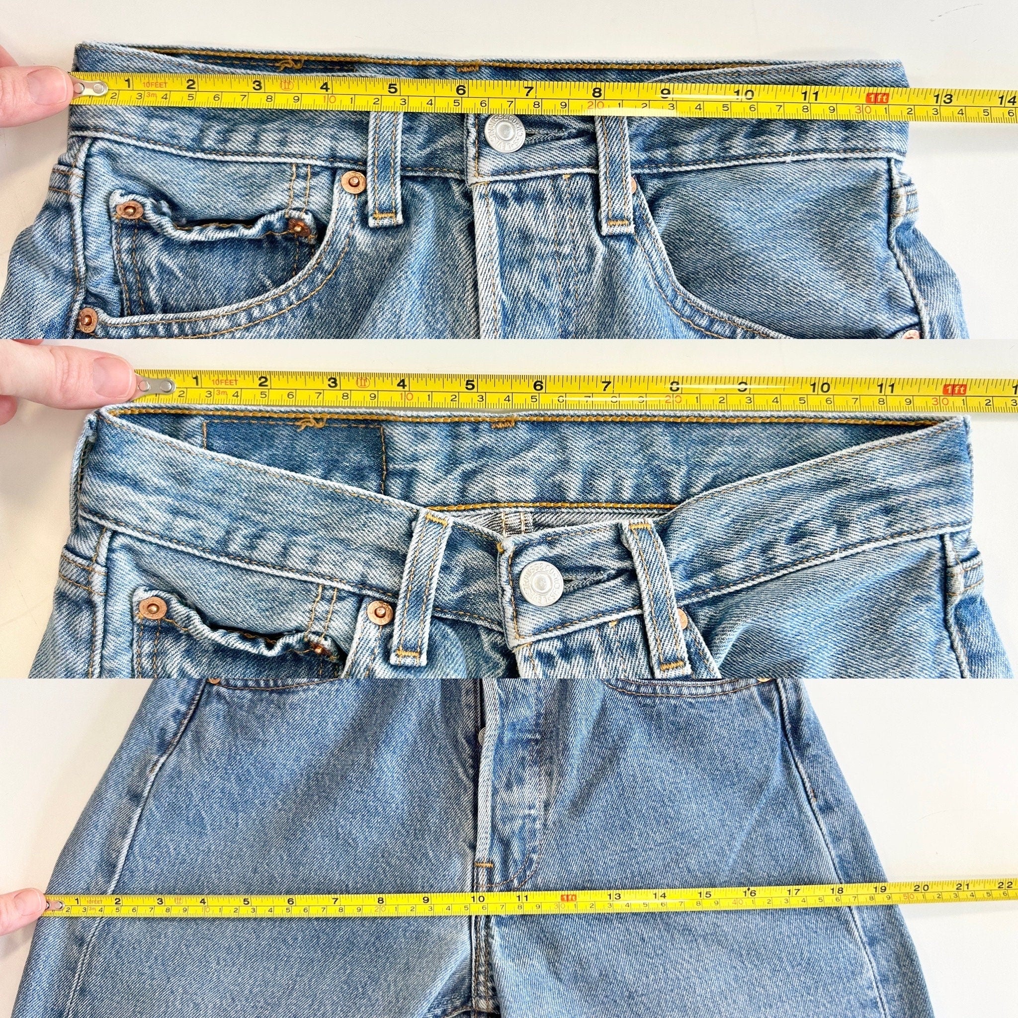 Levis 501 vintage W24 L31 Levi’s blue stone wash faded blue 501 Levi’s made in 90s denim straight leg 501 vintage Levi’s