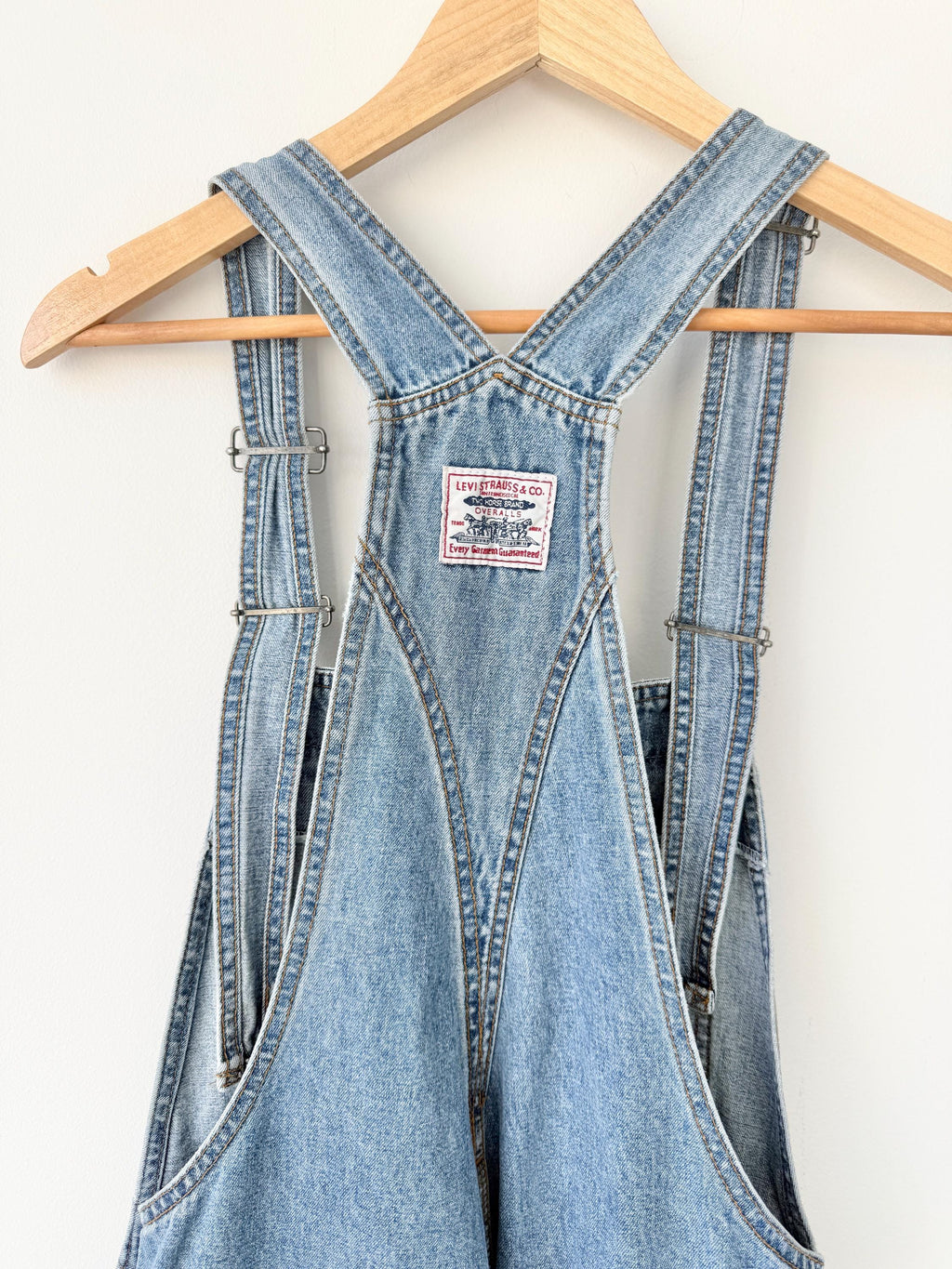 Levis overalls vintage dungarees tag size M Levi’s light faded blue faded straight leg made in 90s