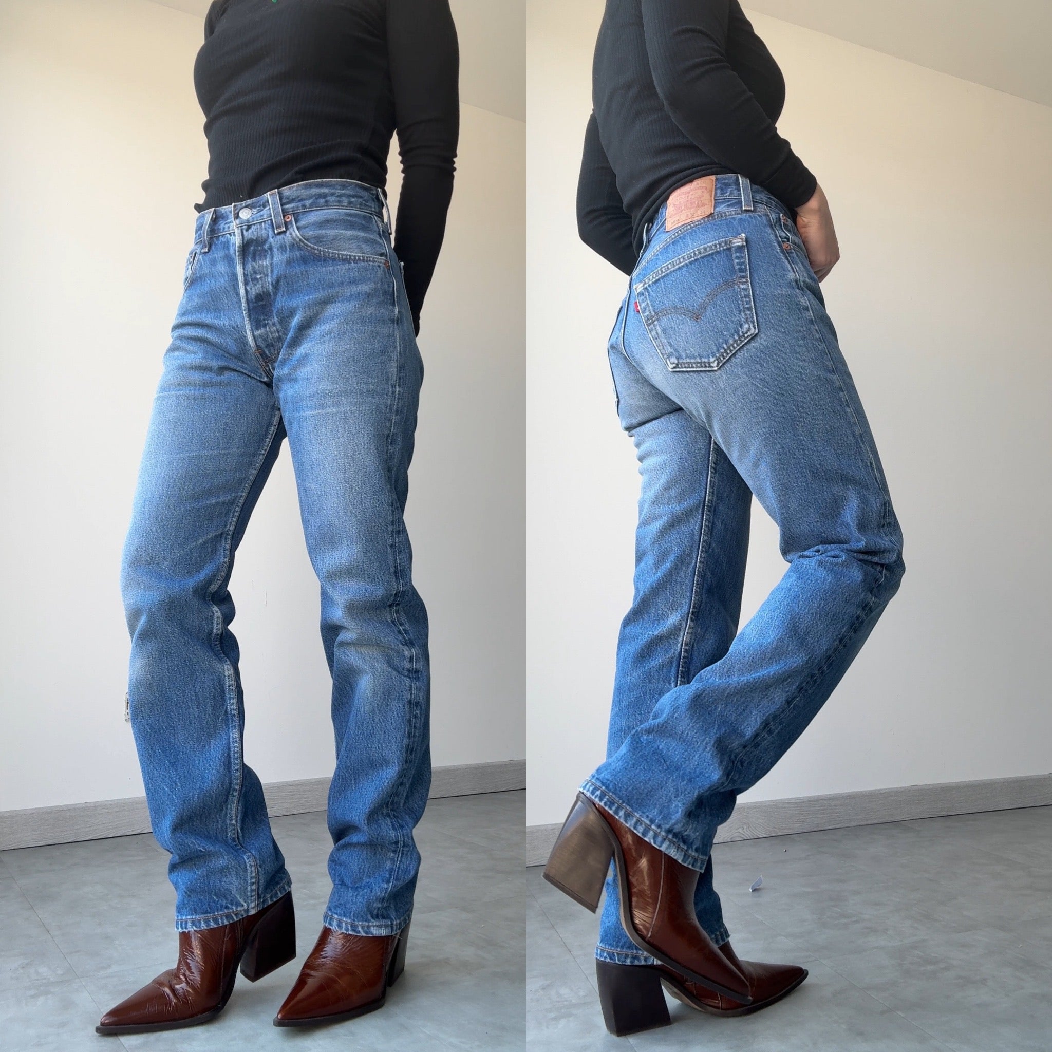 W29 L30 vintage Levis 501xx 28-29” measured dark faded blue 90s Levi’s 501s USA