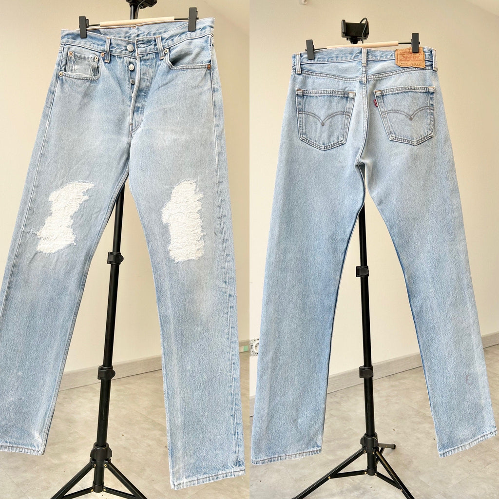 Levis 501 jeans w30 L32 501xx vintage denim stone wash blue faded denim 90s faded blue wash 501 vintage