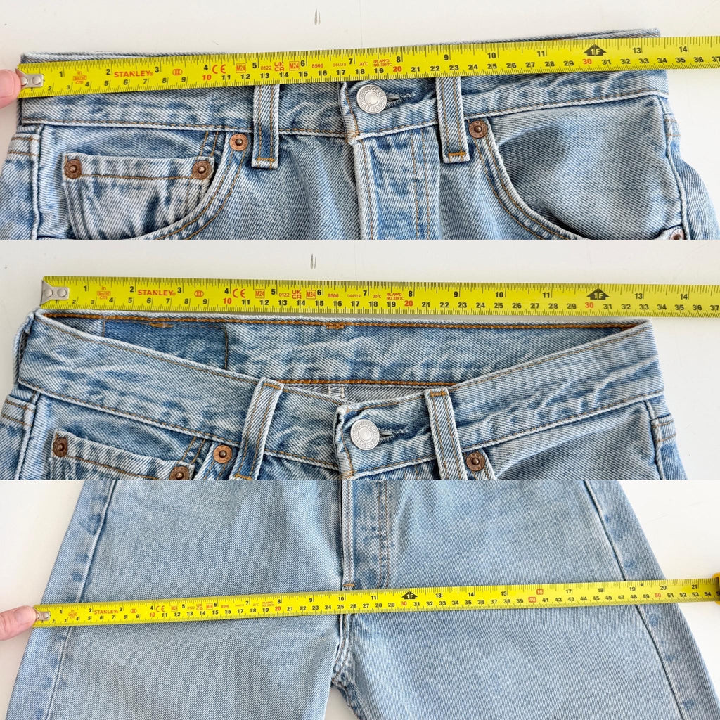 W26 L28 Levis 501 vintage 25-26” waist light blue 501s made in USA y2k