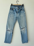 Distressed W26 L30 vintage Levis 701 0117 25/26” measured waist dark faded 80s 701 0117