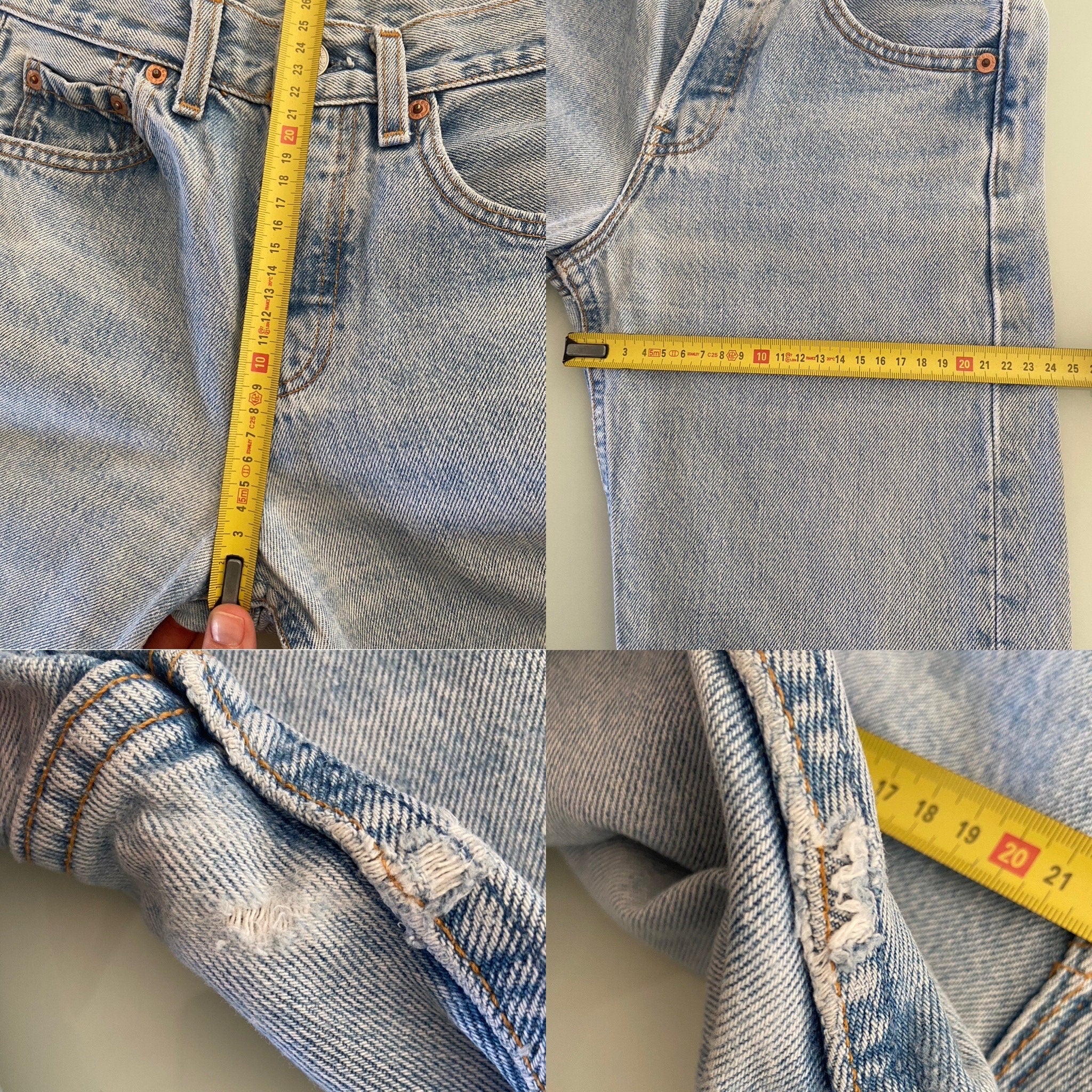 501 jeans w24 L30 light blue stone wash  vintage 501s made in USA