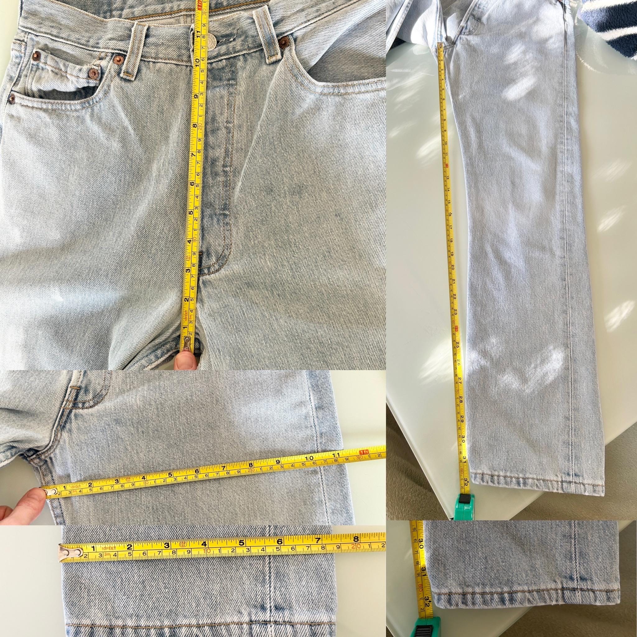 w28 L31 Levi’s Levis 501 vintage light blue shade straight leg jeans made in USA 90s levis 501 vintage 27”/28” waist decuk