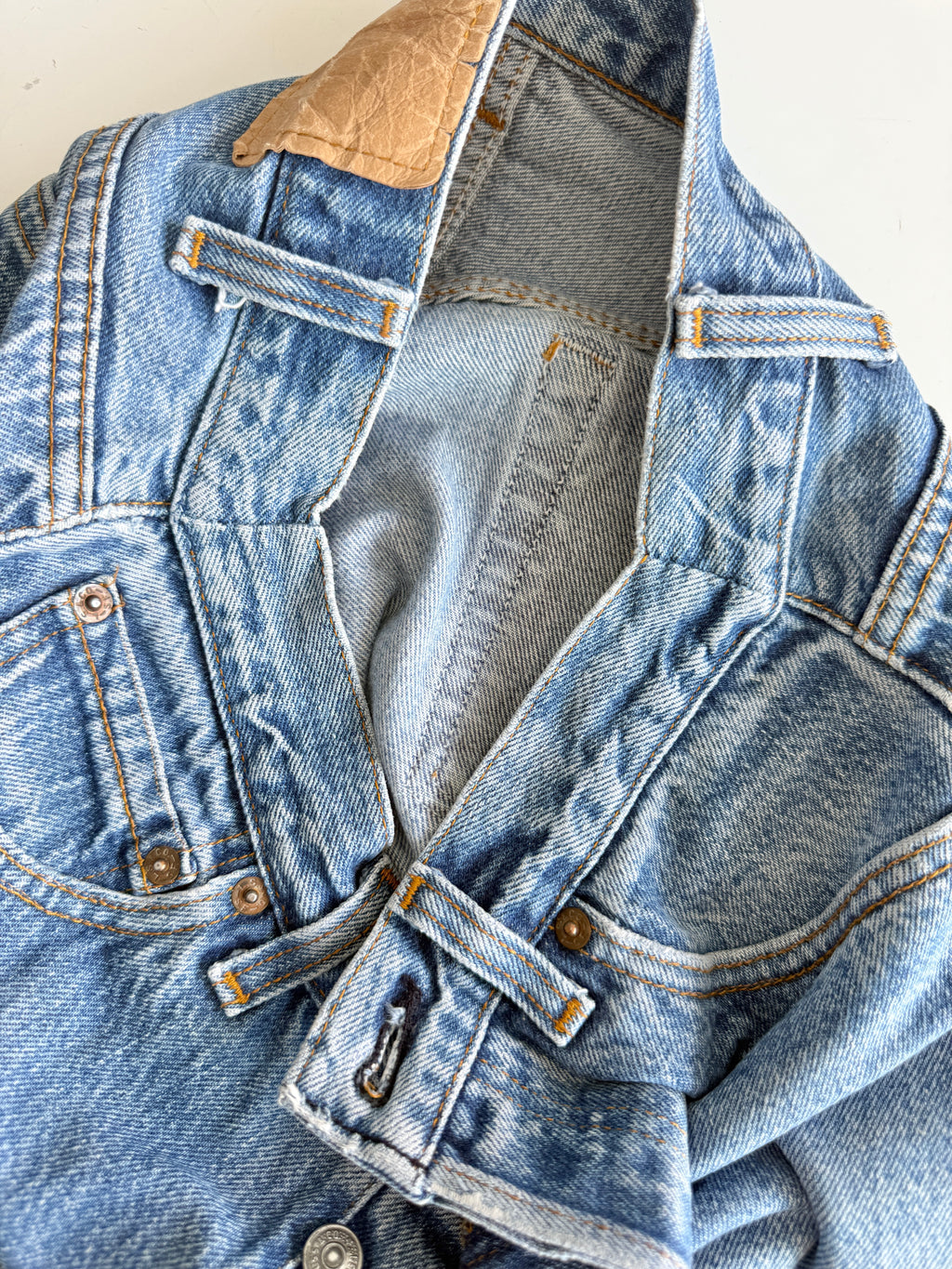 Re done denim W25 L30 vintage Levis 501 medium blue 23/25” measured waist 501s 80s USA