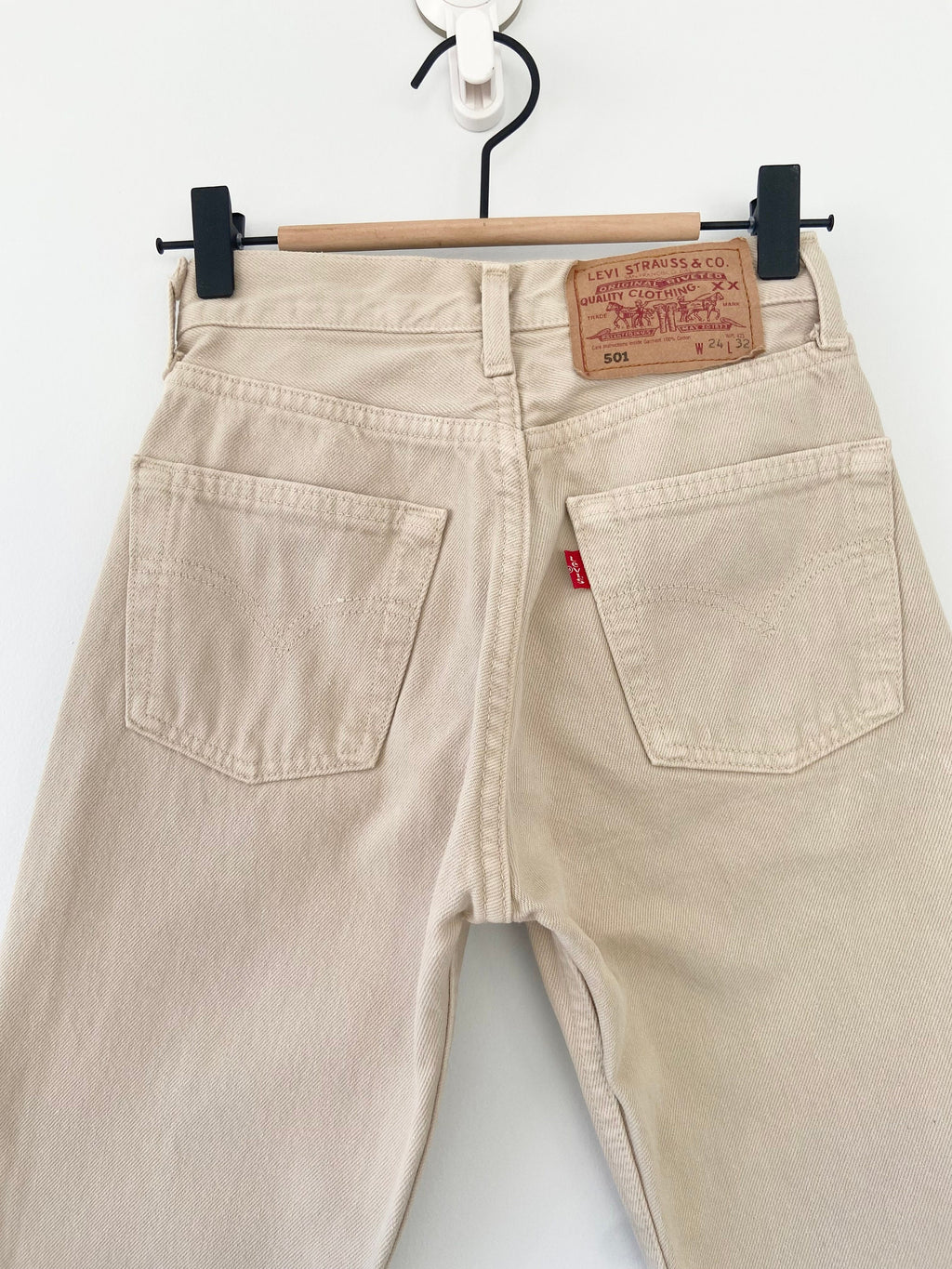 Levis 501 jeans w22 L30 beige denim Levi’s vintage 501 made in France 90s