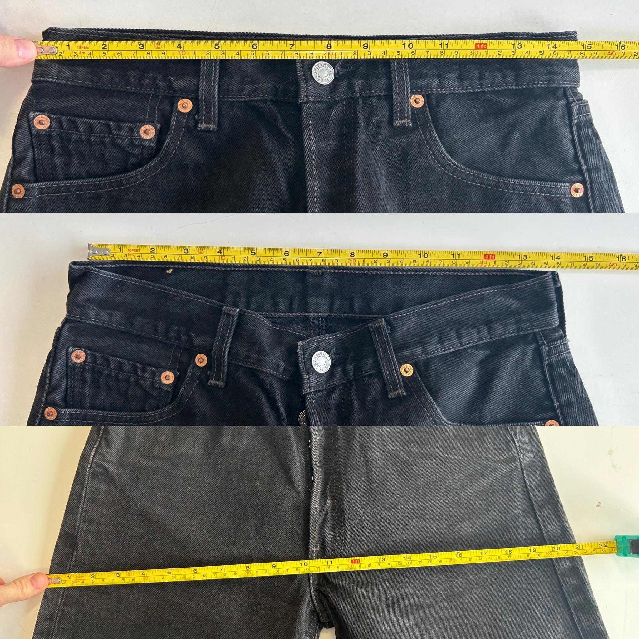 w28 L29 Black Vintage Levi’s 501 made in Mexico 90s straight leg