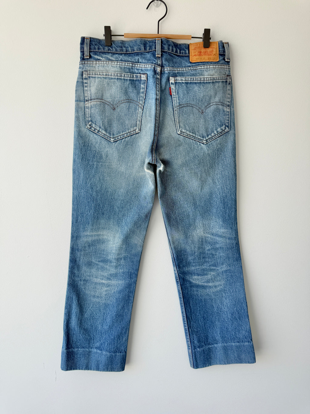 W34 L29 vintage Levis 603 33/34” measured waist dark blue faded whiskers  70s 603s