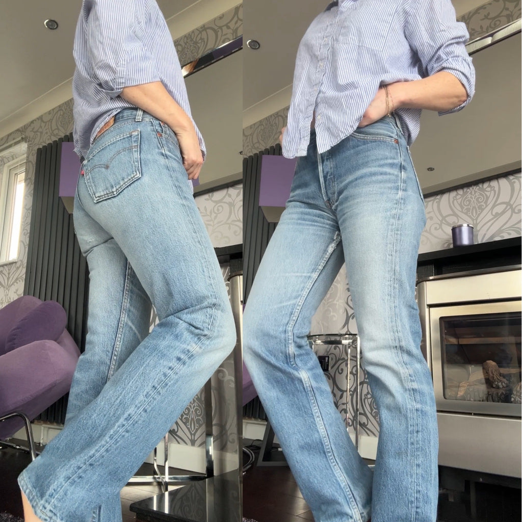 W27 L29 vintage Levis 501 26/27” measured medium faded blue denim 90’s 501s