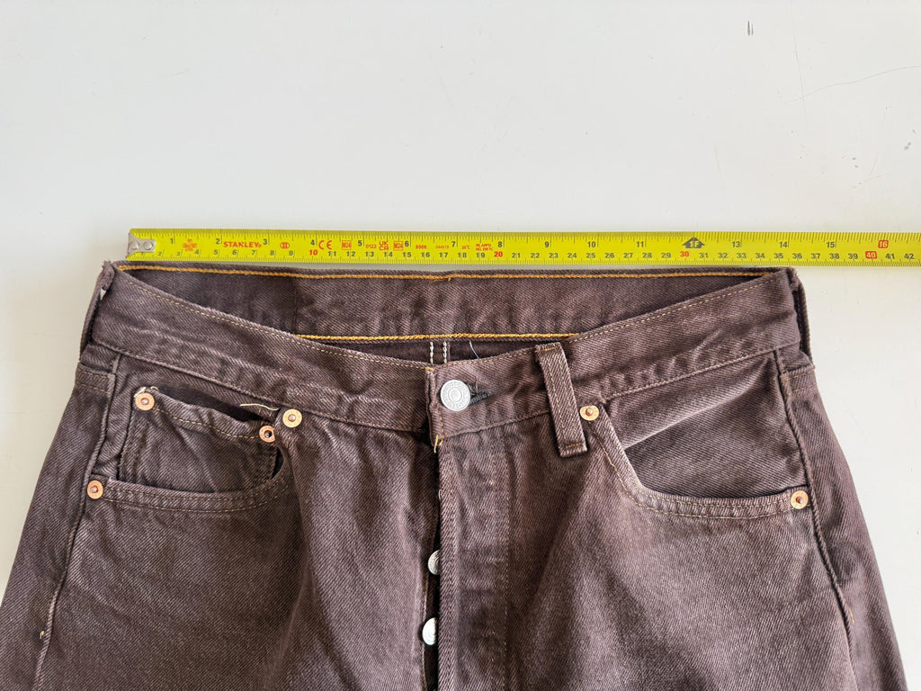 W28 L26.5 vintage Levis 501 27-28” measured brown made in USA 90s
