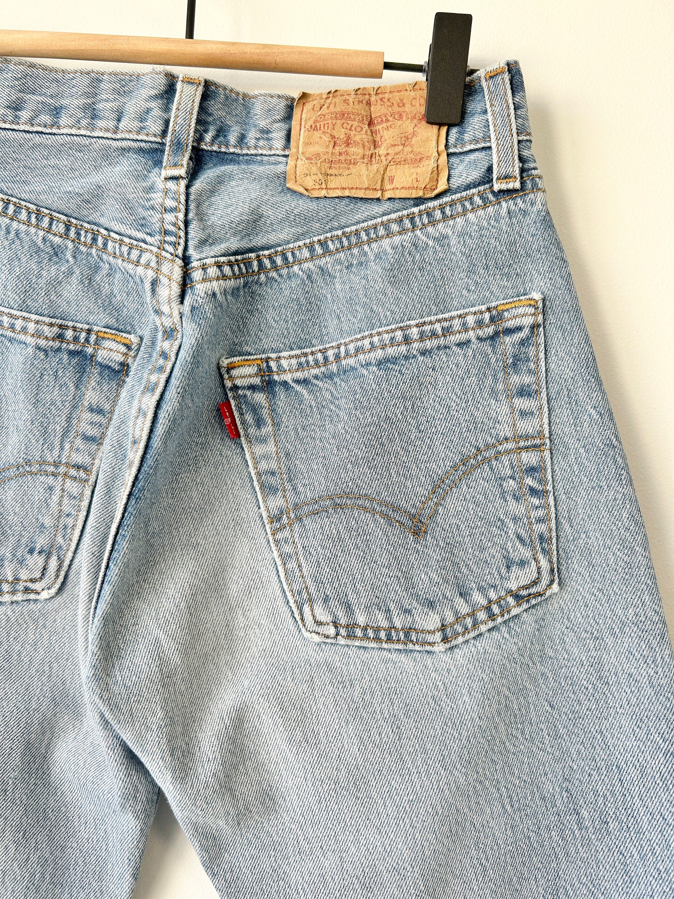 w24 L31 Levis 501 jeans blue faded denim 80s stonewash blue faded blue 501