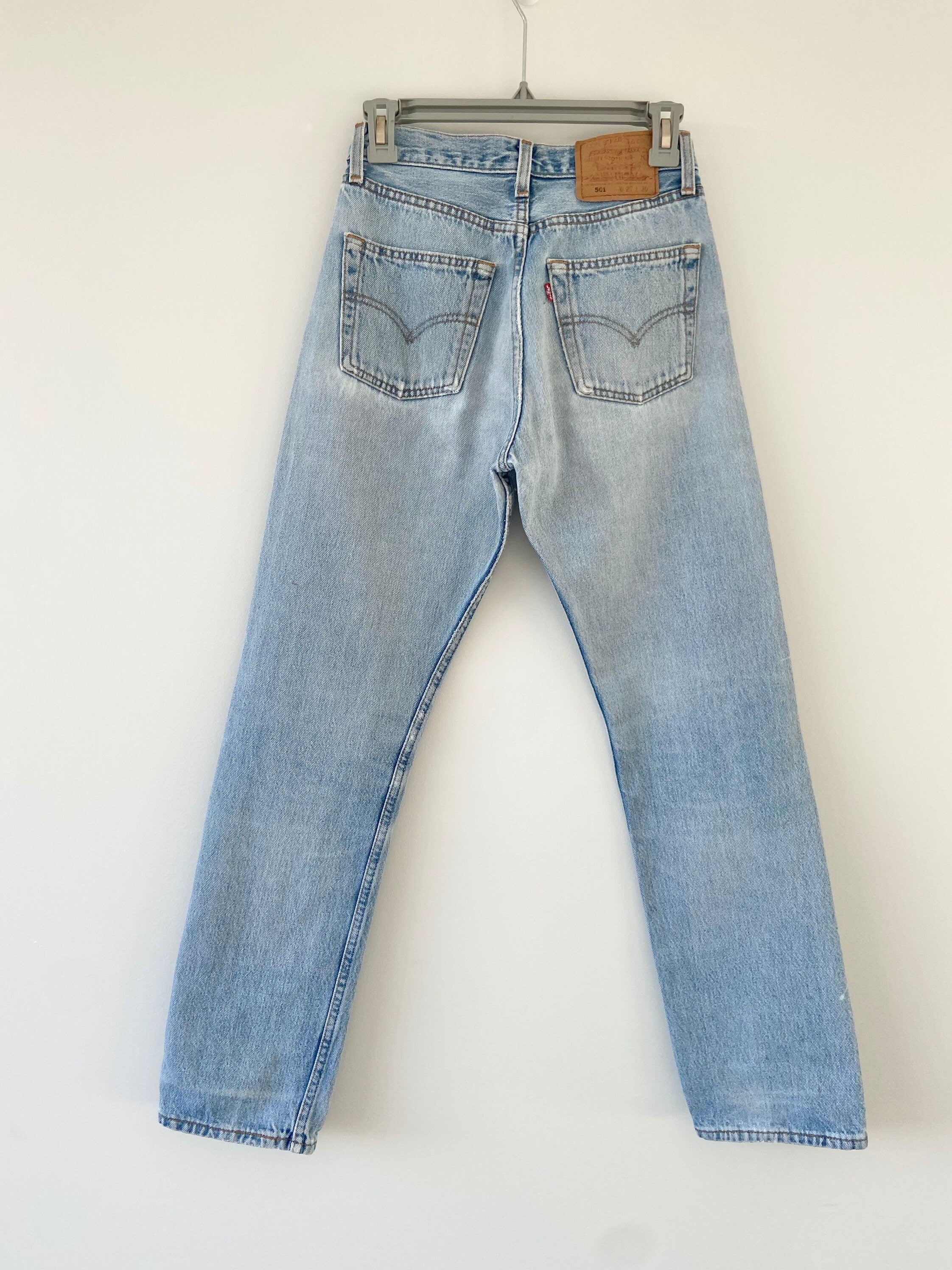 Vintage Levi’s 501  w25” L29” made in USA for women tag bleached 90s Levi’s 501s distressed Levis