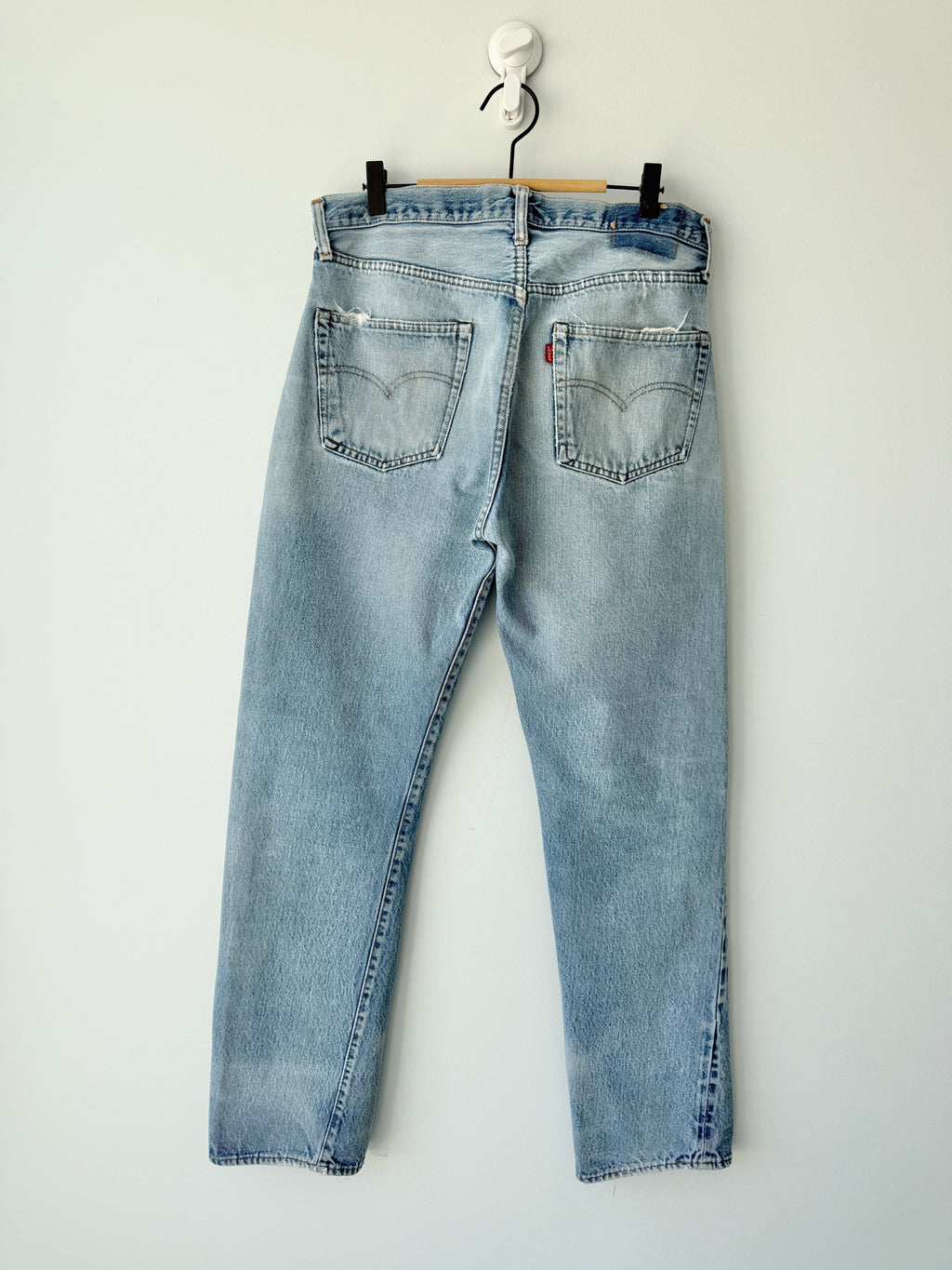 W32 L31 selvedge vintage Levis 501 31/32” measured light blue denim 70s Levi’s 501s USA