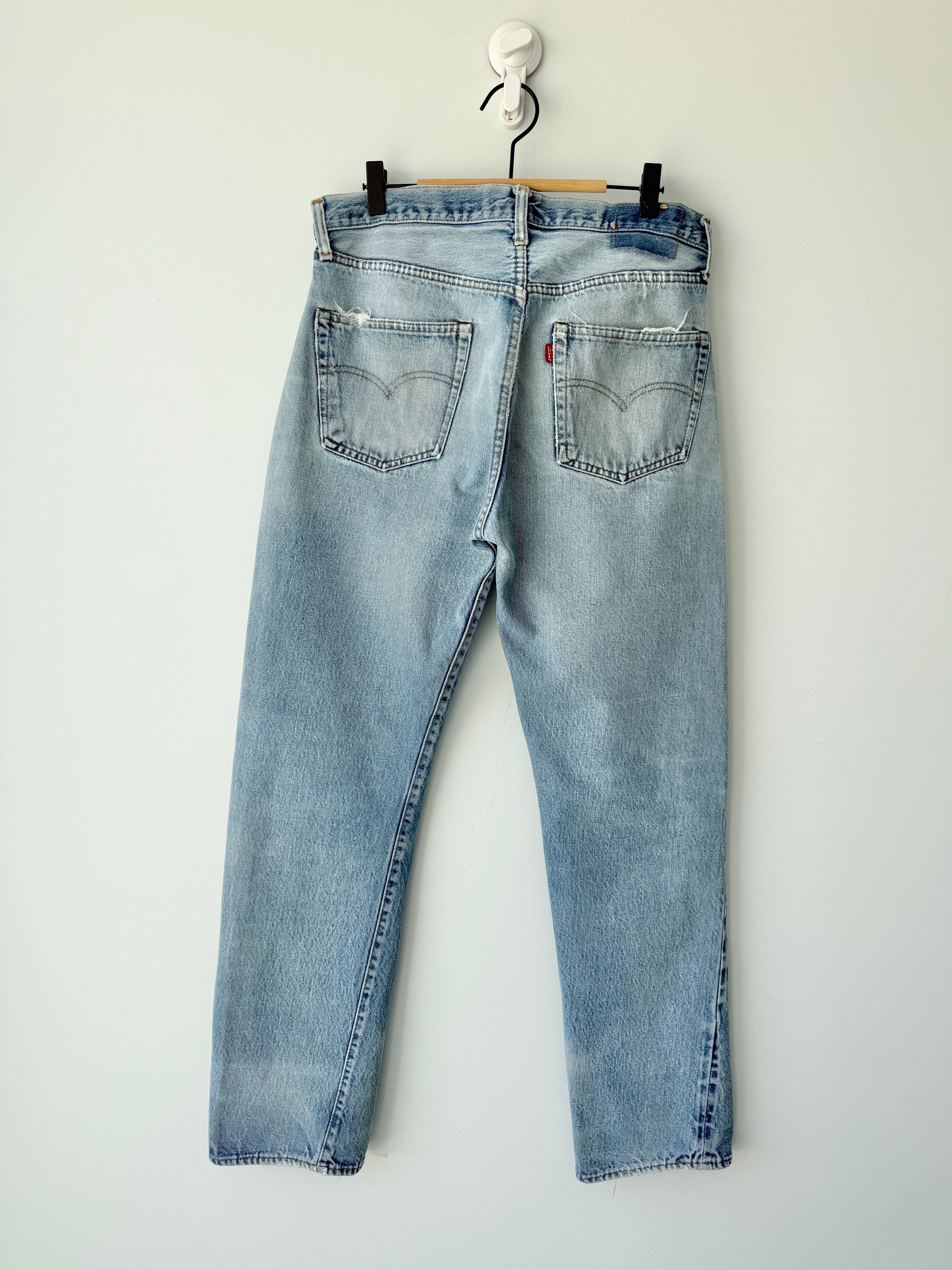 W32 L31 selvedge vintage Levis 501 31/32” measured light blue denim 70s Levi’s 501s USA