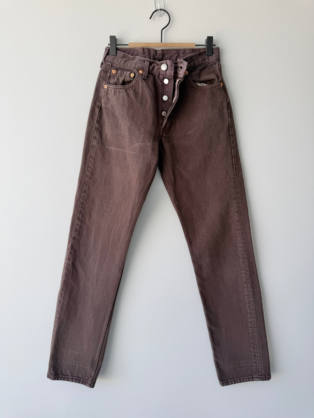 W25 L32 vintage Levis 501 25” measured brown 90s 501s