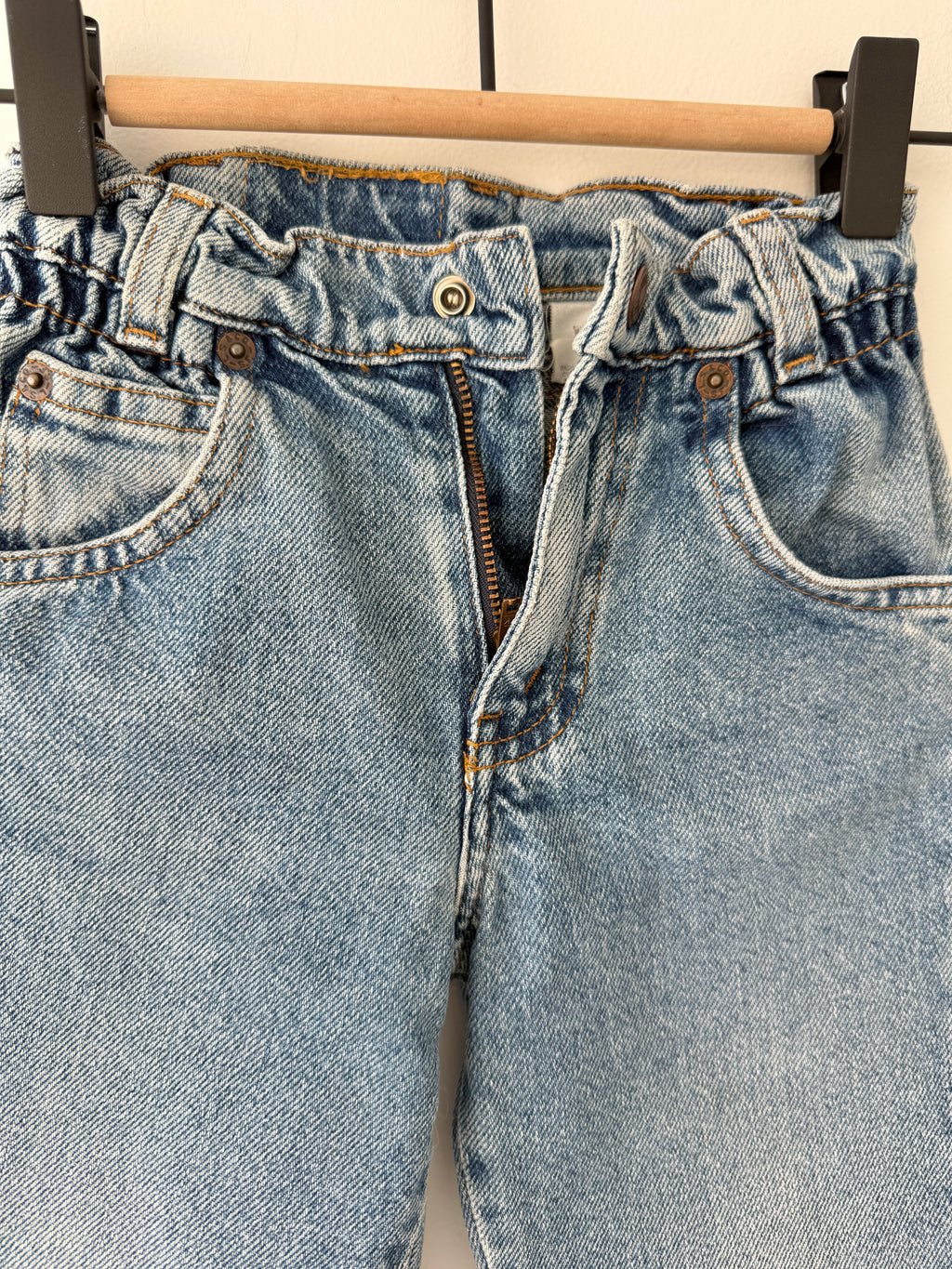 Kids Age 24 months vintage Levis 17” measured waist medium blue faded 90s denim