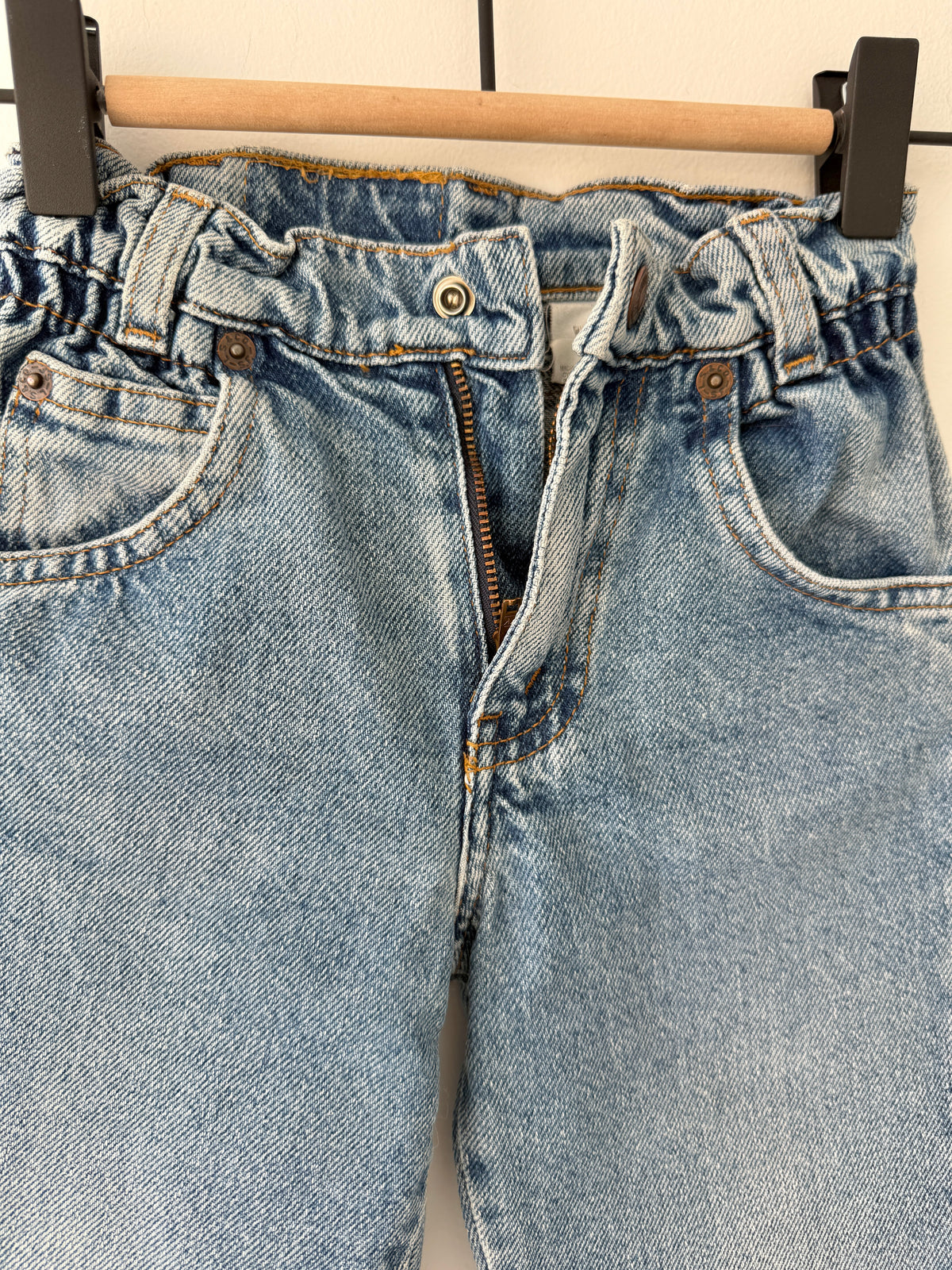 Kids Age 24 months vintage Levis 17” measured waist medium blue faded 90s denim
