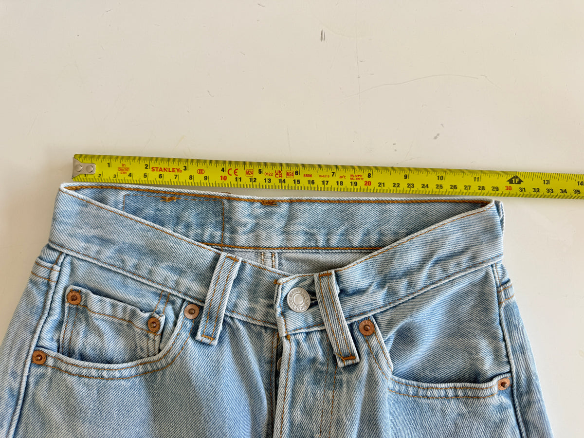 W23 L29 vintage Levis 501s 22/23” measured light blue fade 501s 90s  USA for women tag