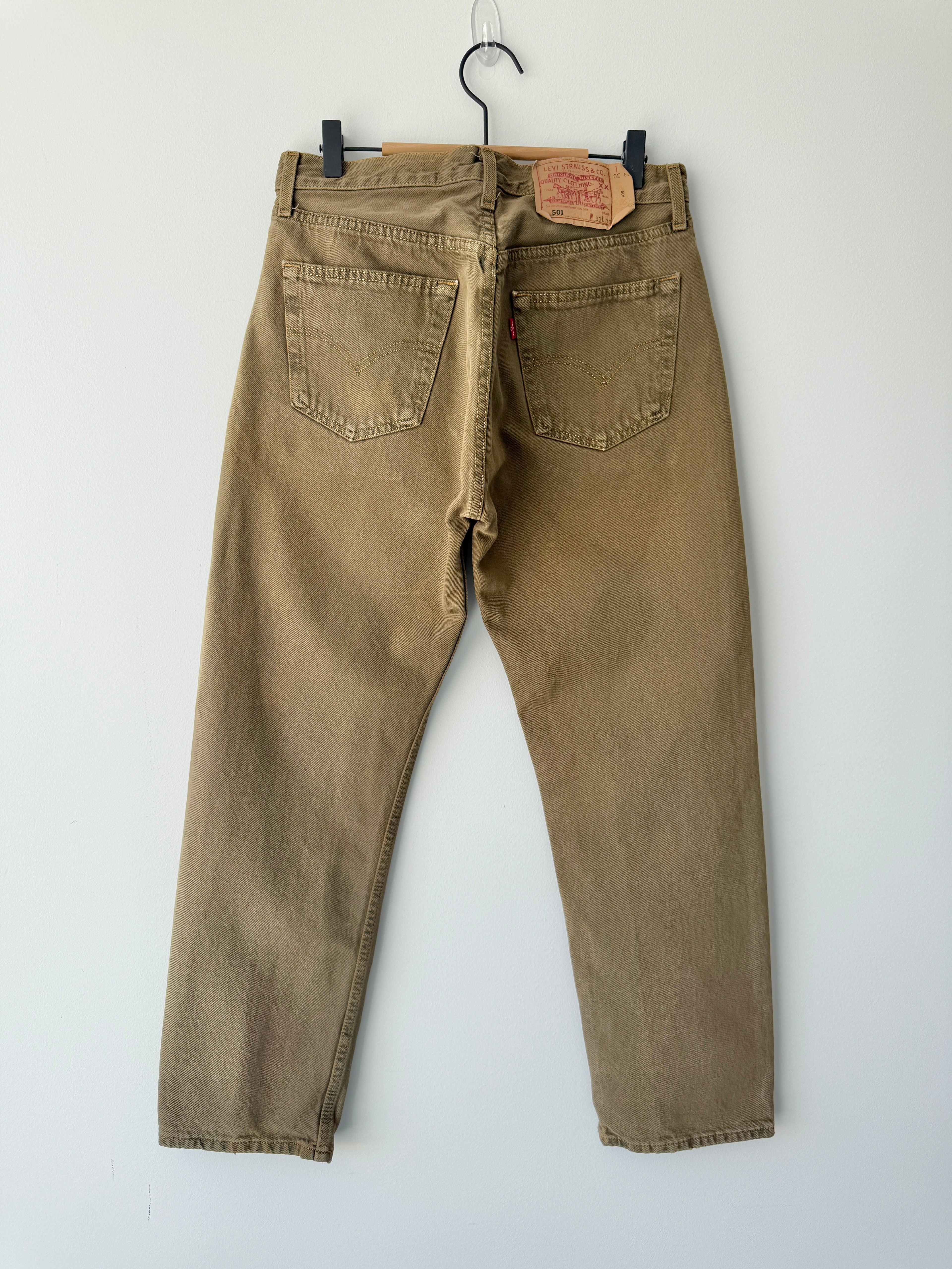 W30 L28 vintage Levis 501s 29/30” khaki/ brown Levi’s 501s 90s