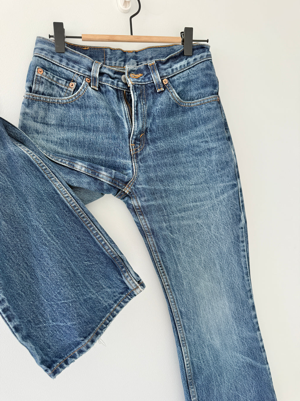 W25 L29 vintage Levis 517 24-25”” measured dark faded blue 90s USA 517s