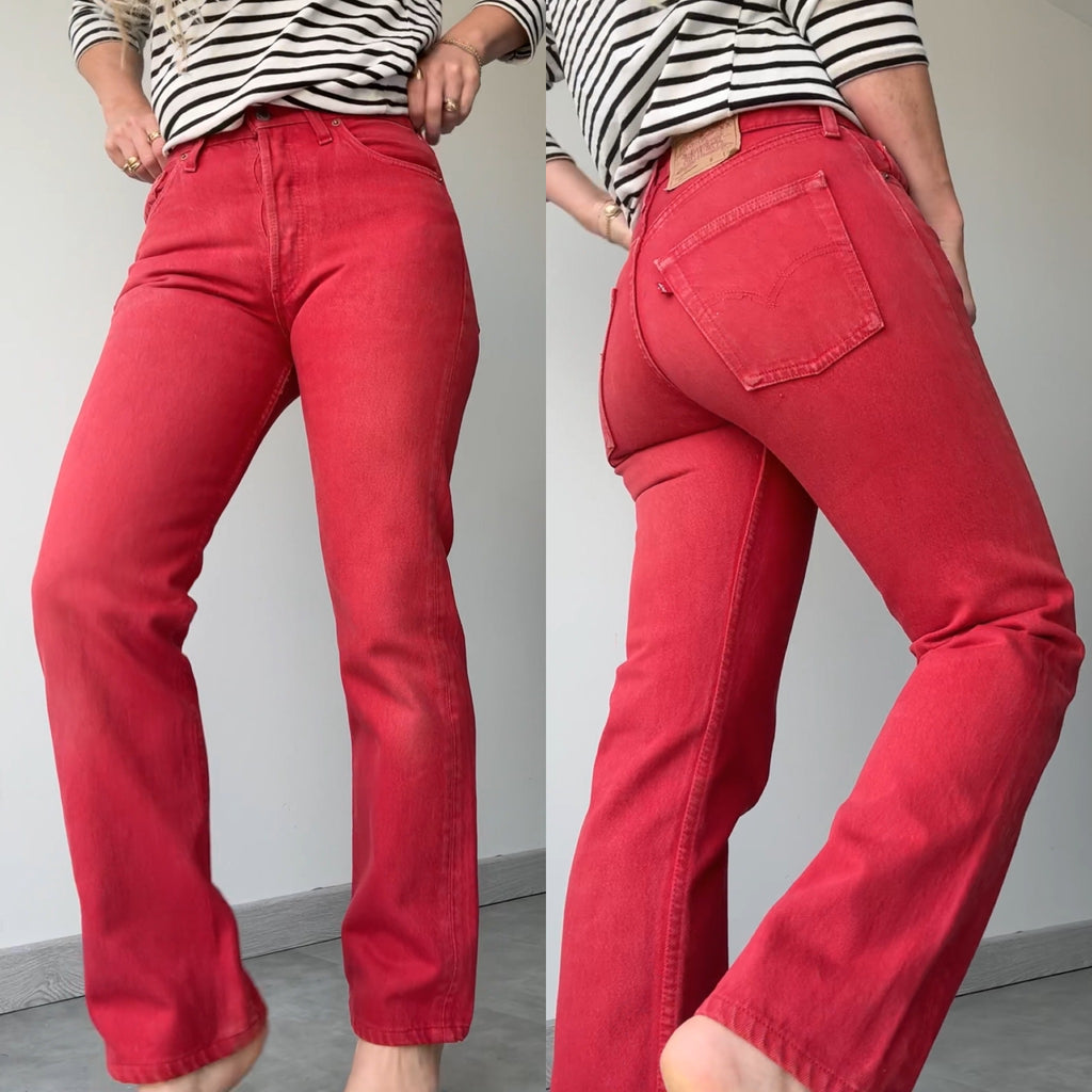 Soft W27 L28 vintage Levis 501 red 26/27” measured waist 501s early 90s