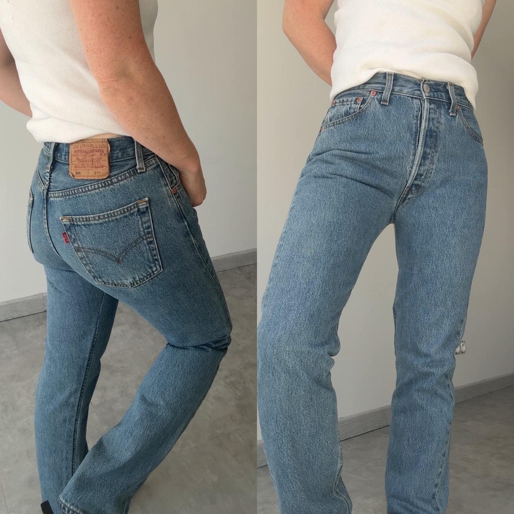 W27 L30 re done Levis 501 vintage 26-27” measured waist medium blue