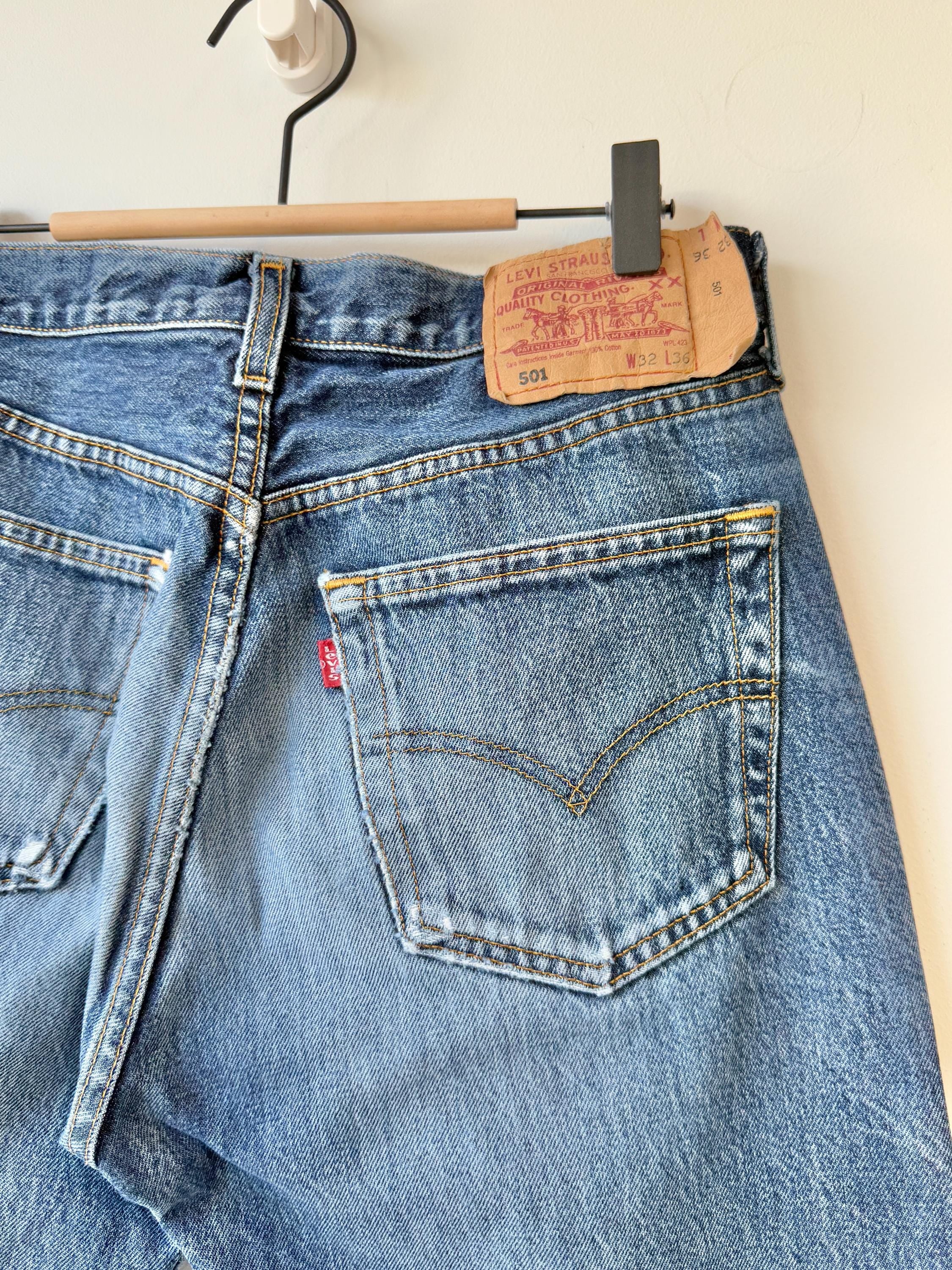 Levis 501 vintage w30 L35 dark faded blue 501s straight leg jeans 501 29”/30” waist