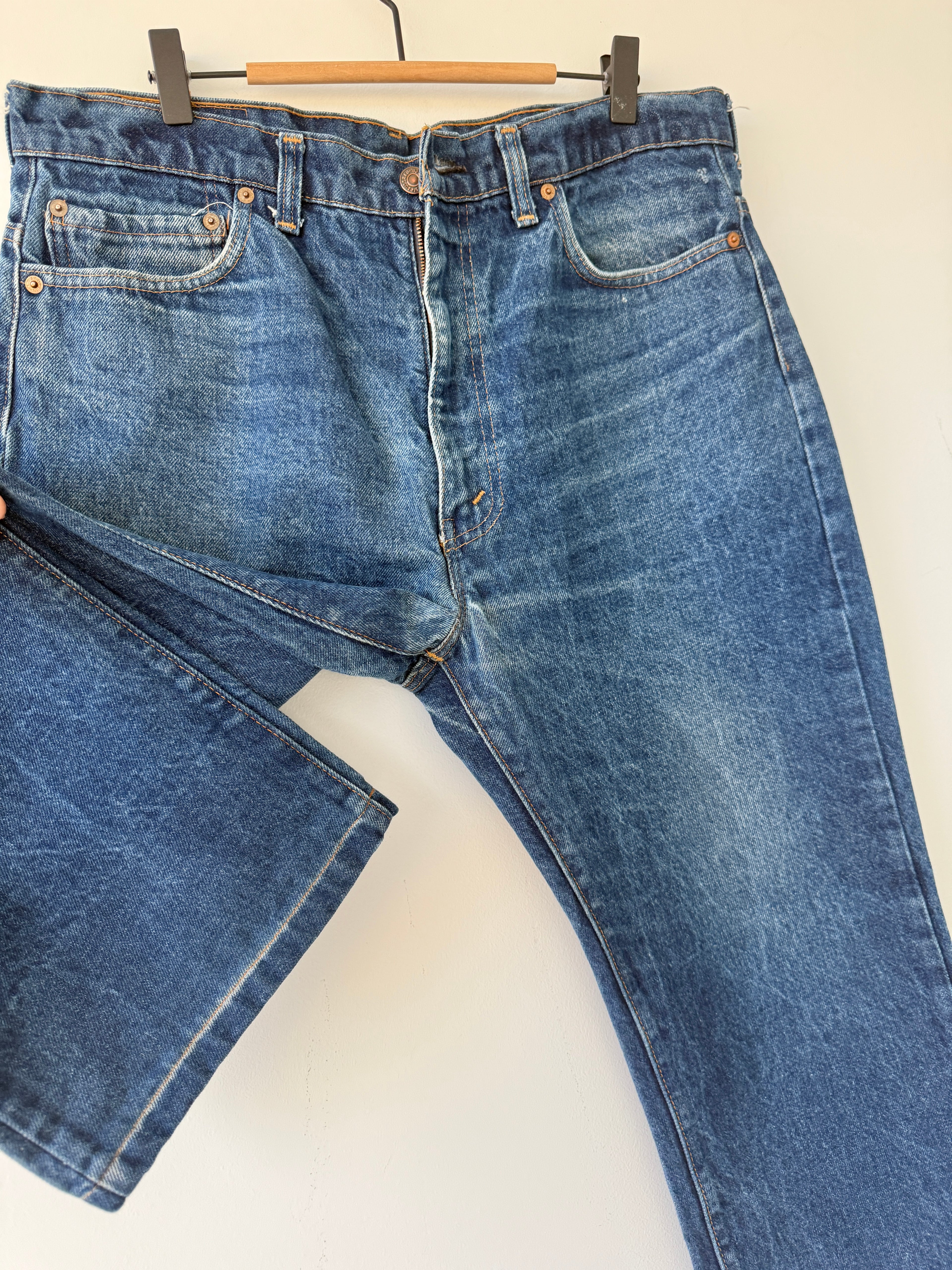 W34 L26 vintage Levis 517 34” measured light blue fade denim 90s Levi’s 517s USA