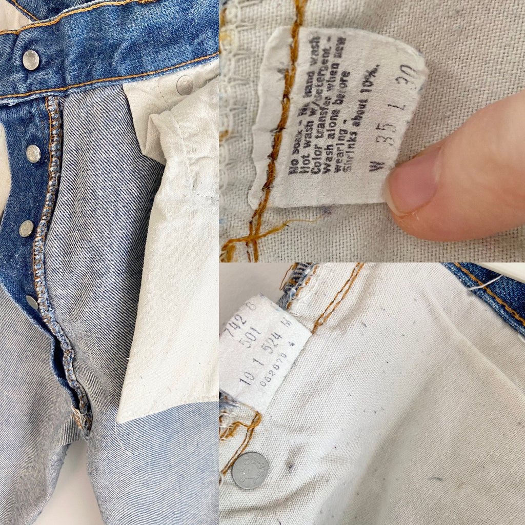 w32 L27 Vintage Levi’s 501 Red line Selvedge Made in USA raw blue 70/80