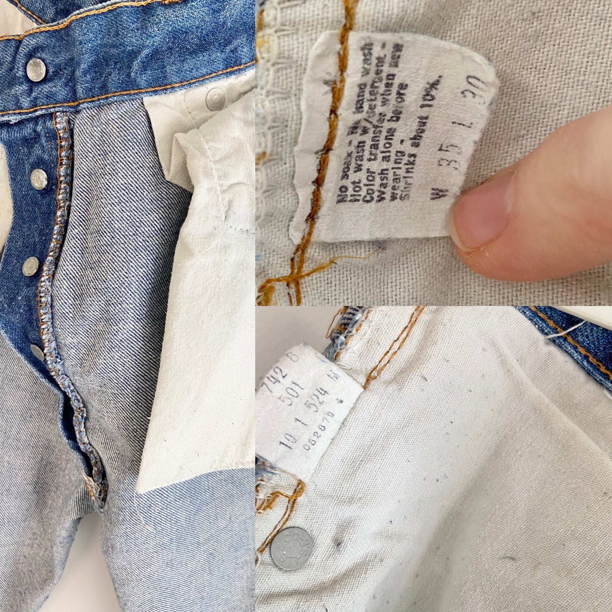 w32 L27 Vintage Levi’s 501 Red line Selvedge Made in USA raw blue 70/80