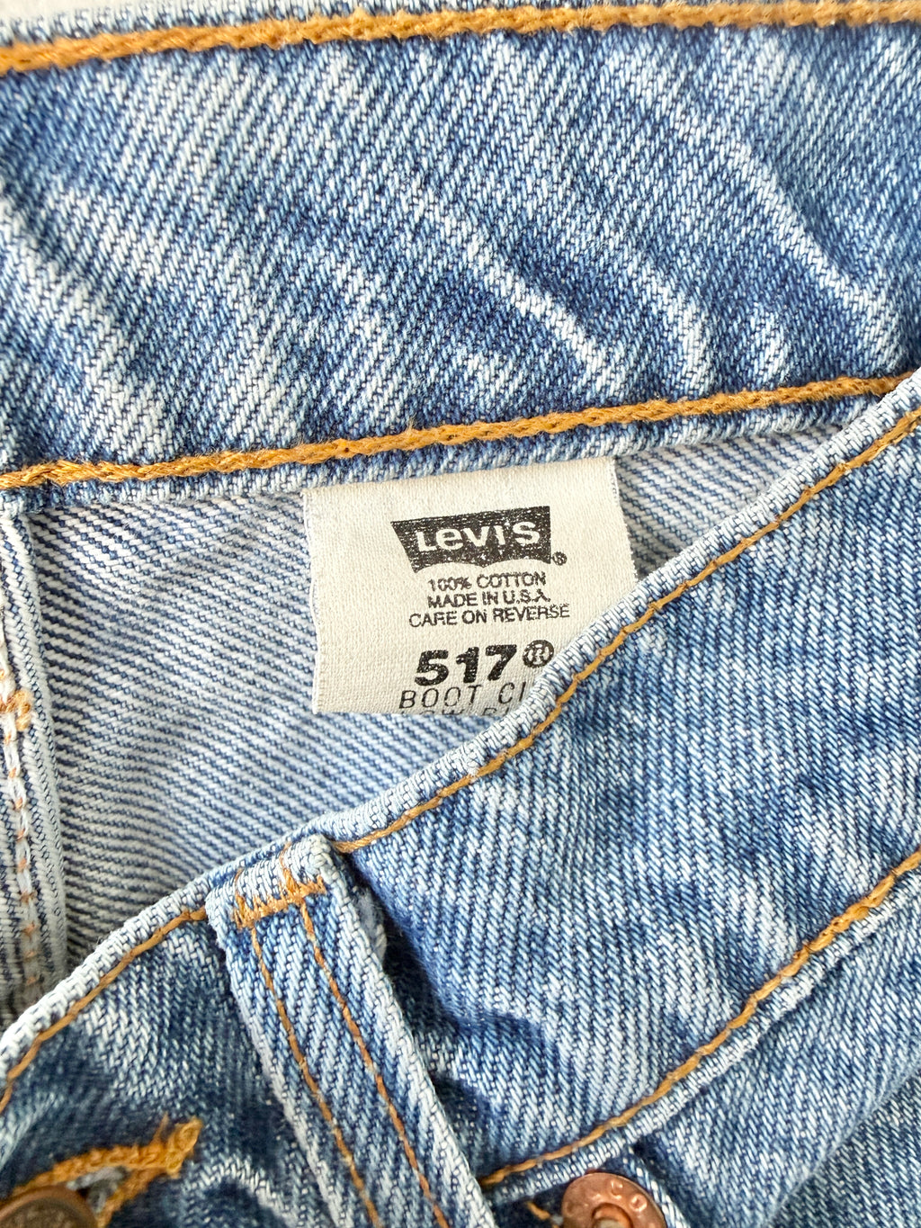 W21 L30 vintage Levis 517 21” measured waist medium blue Levi’s 517s USA 90s