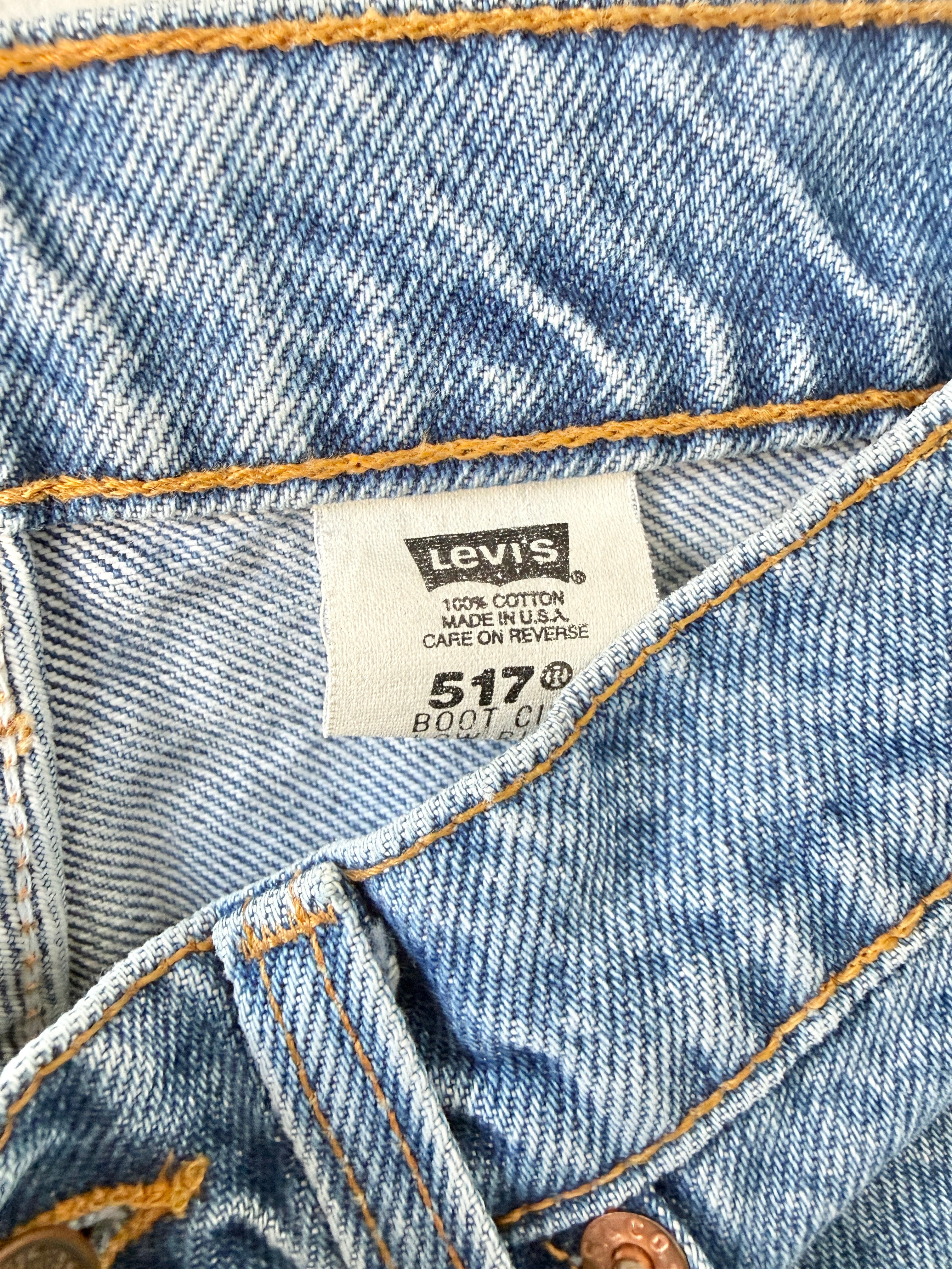 W21 L30 vintage Levis 517 21” measured waist medium blue Levi’s 517s USA 90s