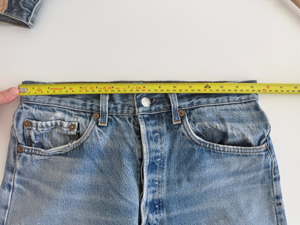 W30 vintage Levis 501 shorts 29/30” measured waist faded denim USA 501s