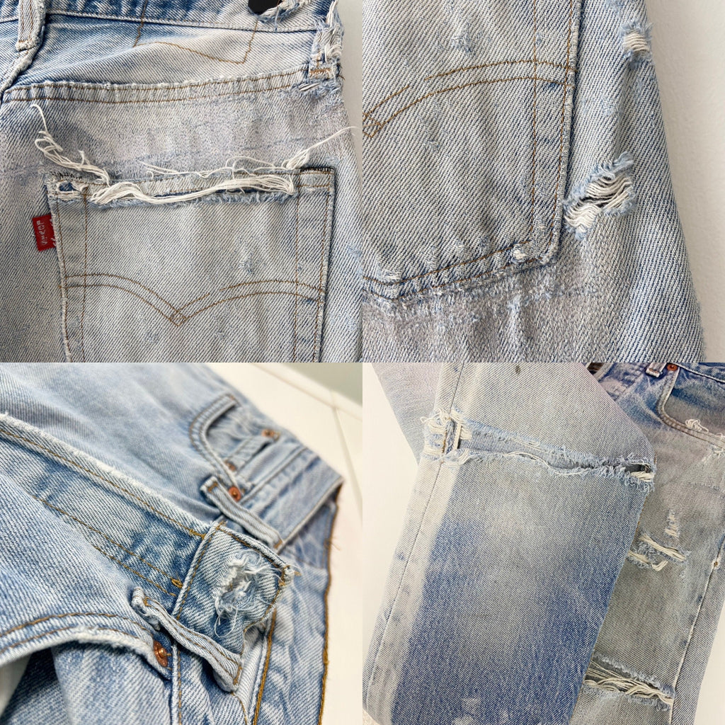 w25 L33 Distressed faded Selvedge redline Levi’s 501 Vintage 80s Levi’s 501