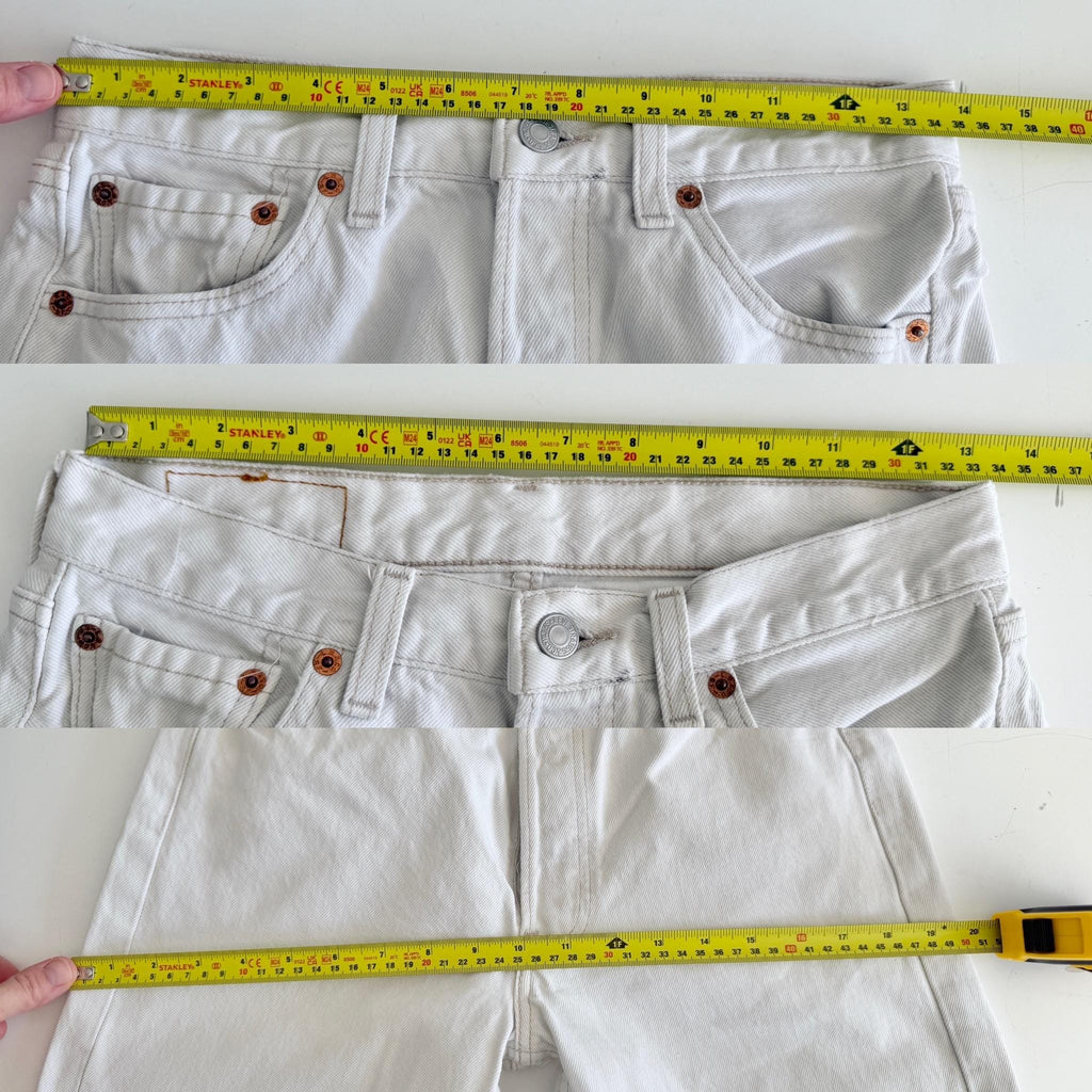 W27 L33 Levis 501 vintage 26-27” waist off white 501s made in Spain 90s