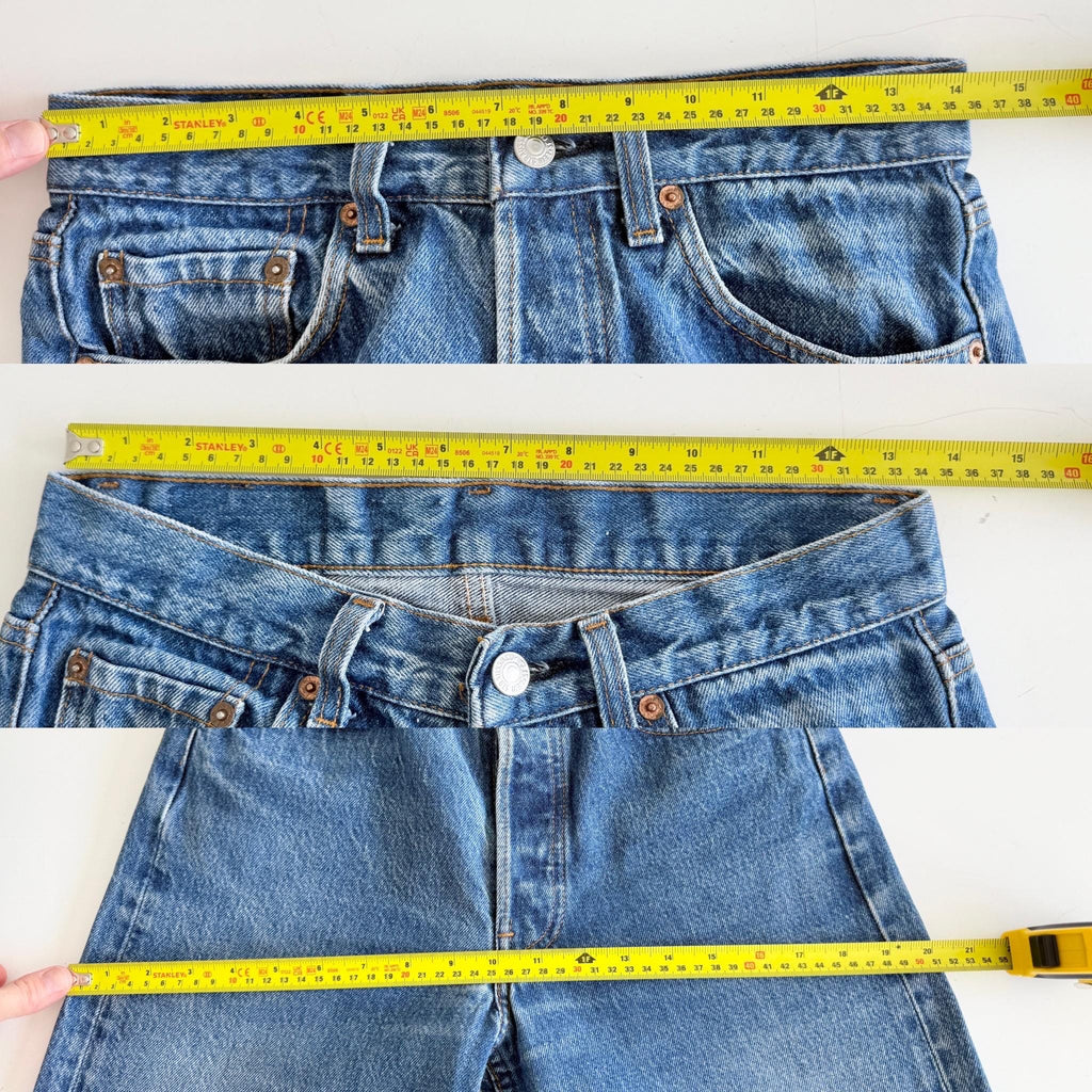 W27 L31 Levis 501 vintage 26-27” measured waist medium raw blue 80s made in USA