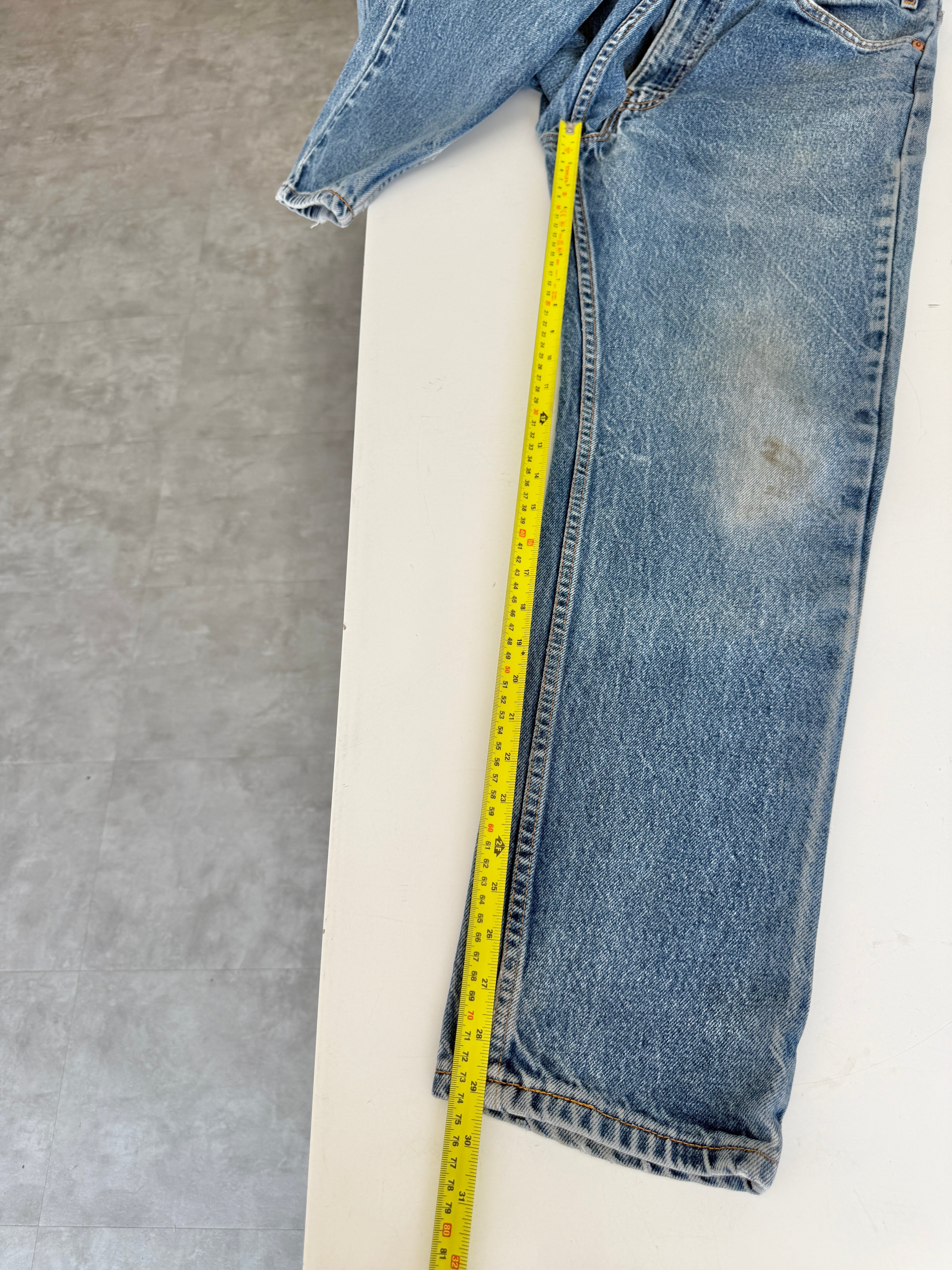 W32 L29 vintage Levis 505 31/32” measured waist dark fade blue faded  90s orange tag USA 505s