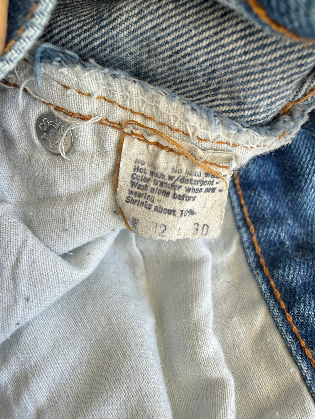 W30 L27 vintage Levis 501 29/30” measured waist dark faded blue 501s USA 80s