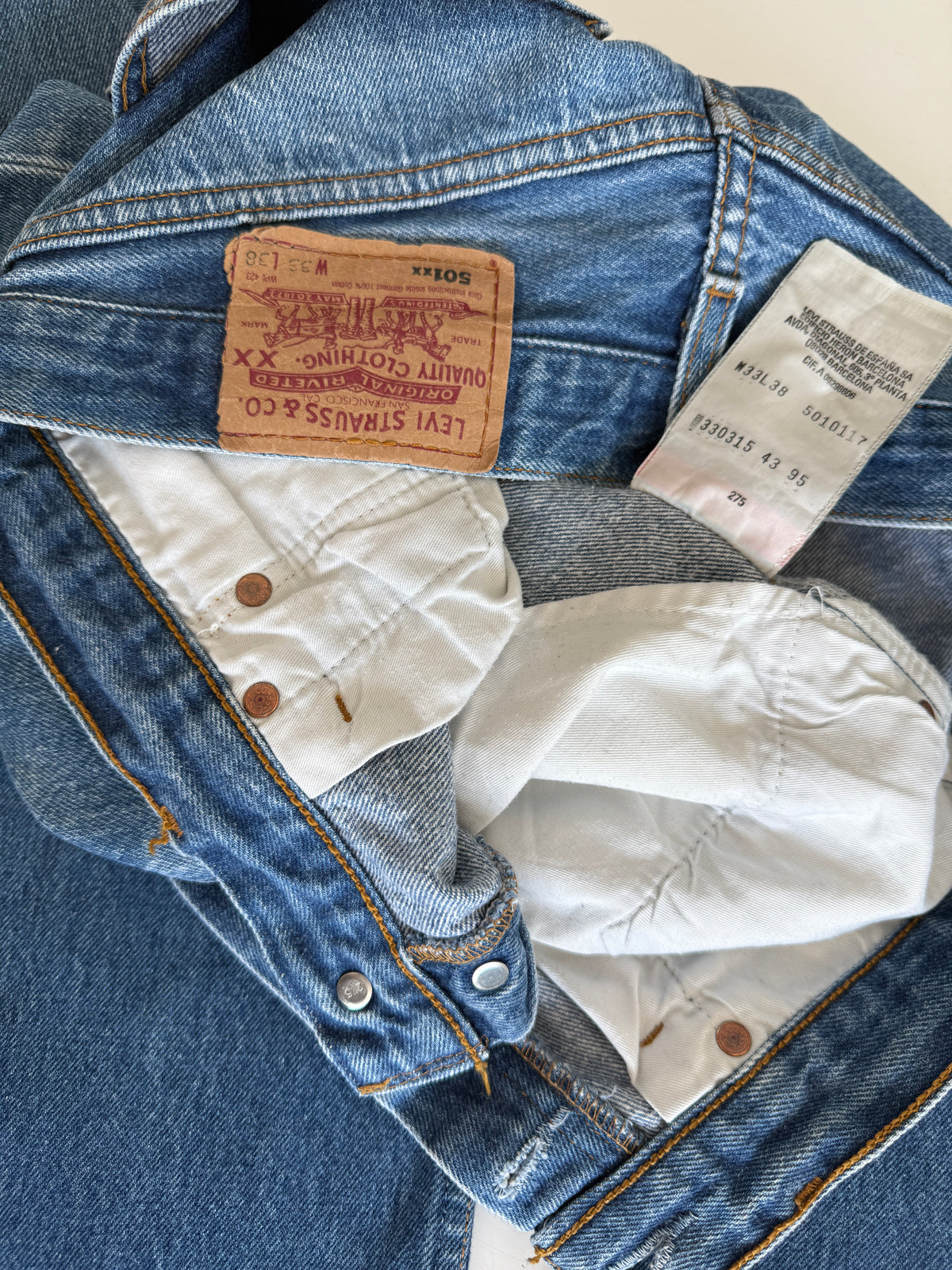 W31 L29 vintage Levis 501s 30/31” measured dark fade blue 90s 501s