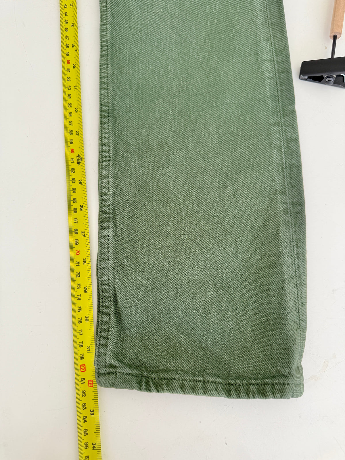 W26 L31 vintage Levis 501 khaki green 25/26” measured waist 501s 90s