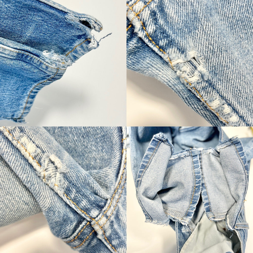 Levis 501 jeans w24 L29 medium blue denim faded blue wash made in USA blue 501 vintage 501s