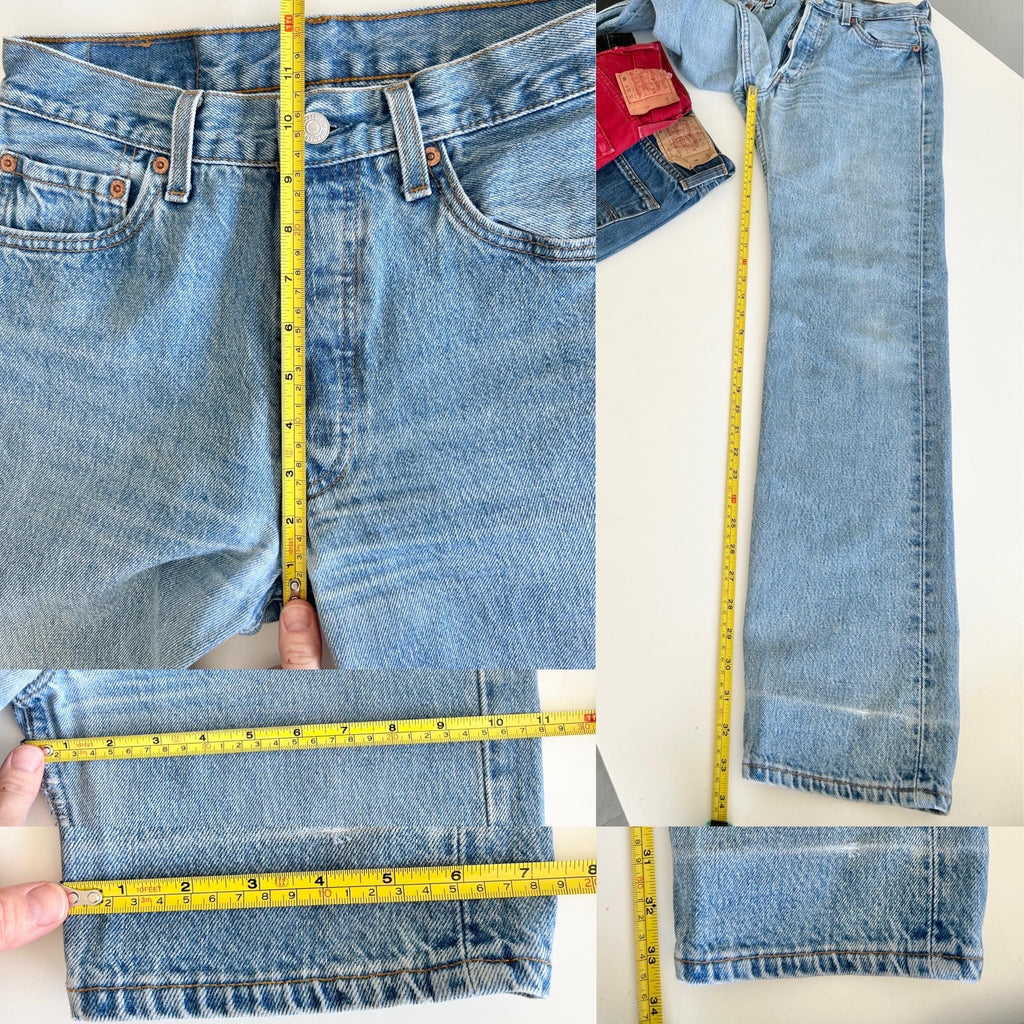 Levis 501 vintage w27 L33 Levi’s medium blue shade made in USA 90s straight leg jeans 501 vintage 26”/27” waist tbcengland