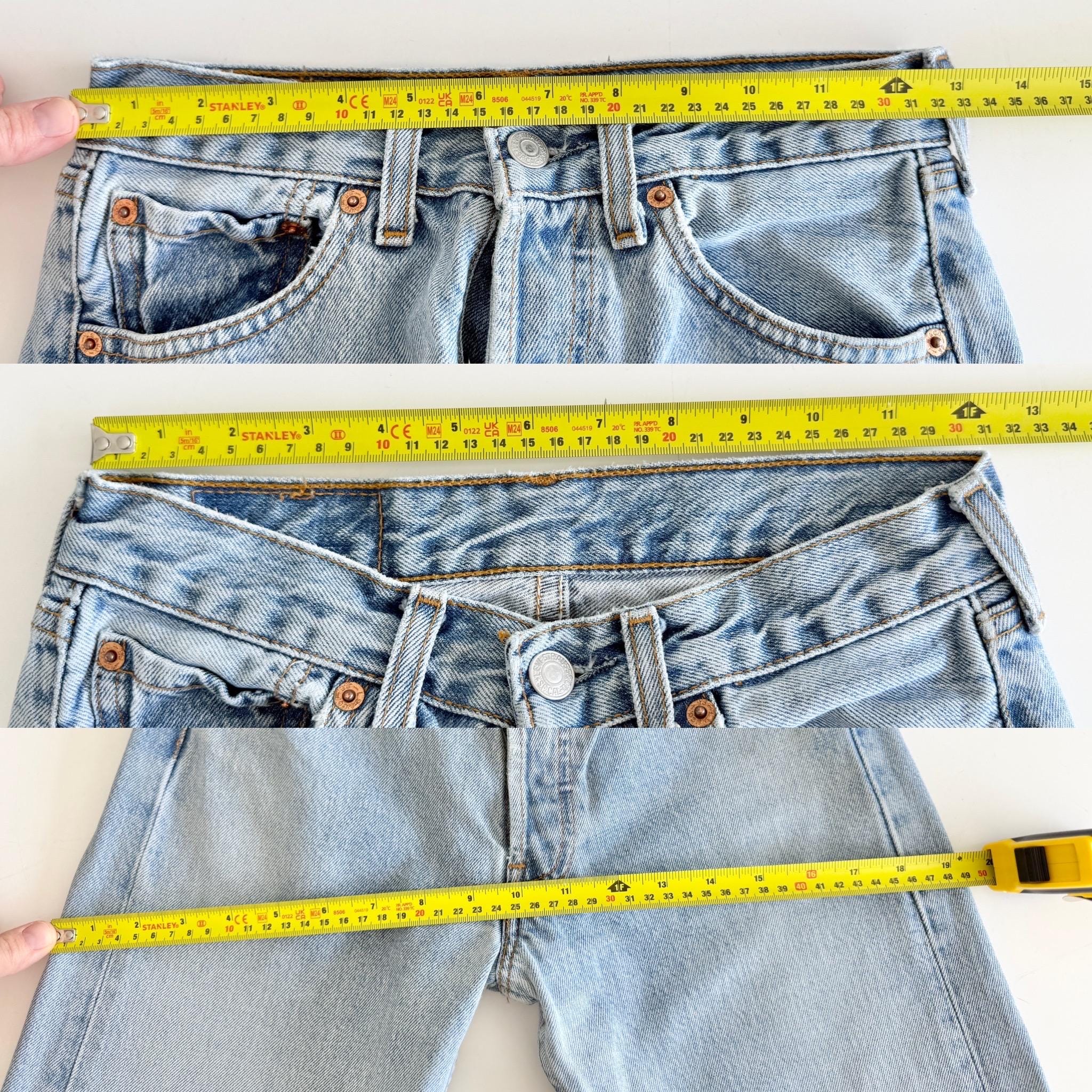 W25 L29 Levis 501 vintage 24-25” waist light blue 501s made in Spain 90s