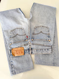 W25 L29 Levis 501 vintage 24-25” waist light blue 501s made in Spain 90s